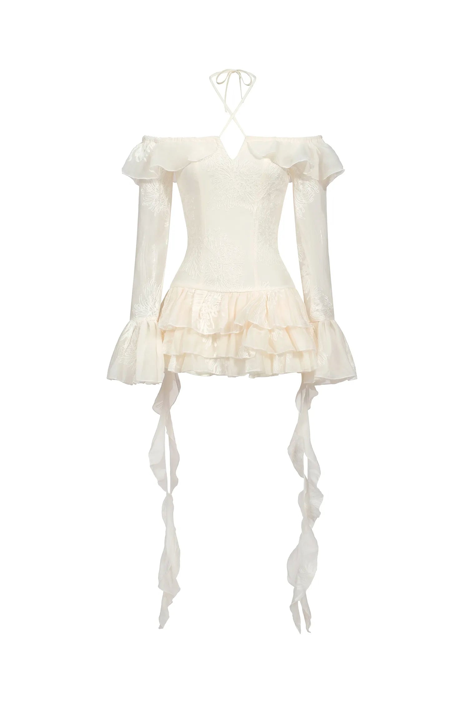 Isabel - Off-shoulder Long Sleeve Mini Dress