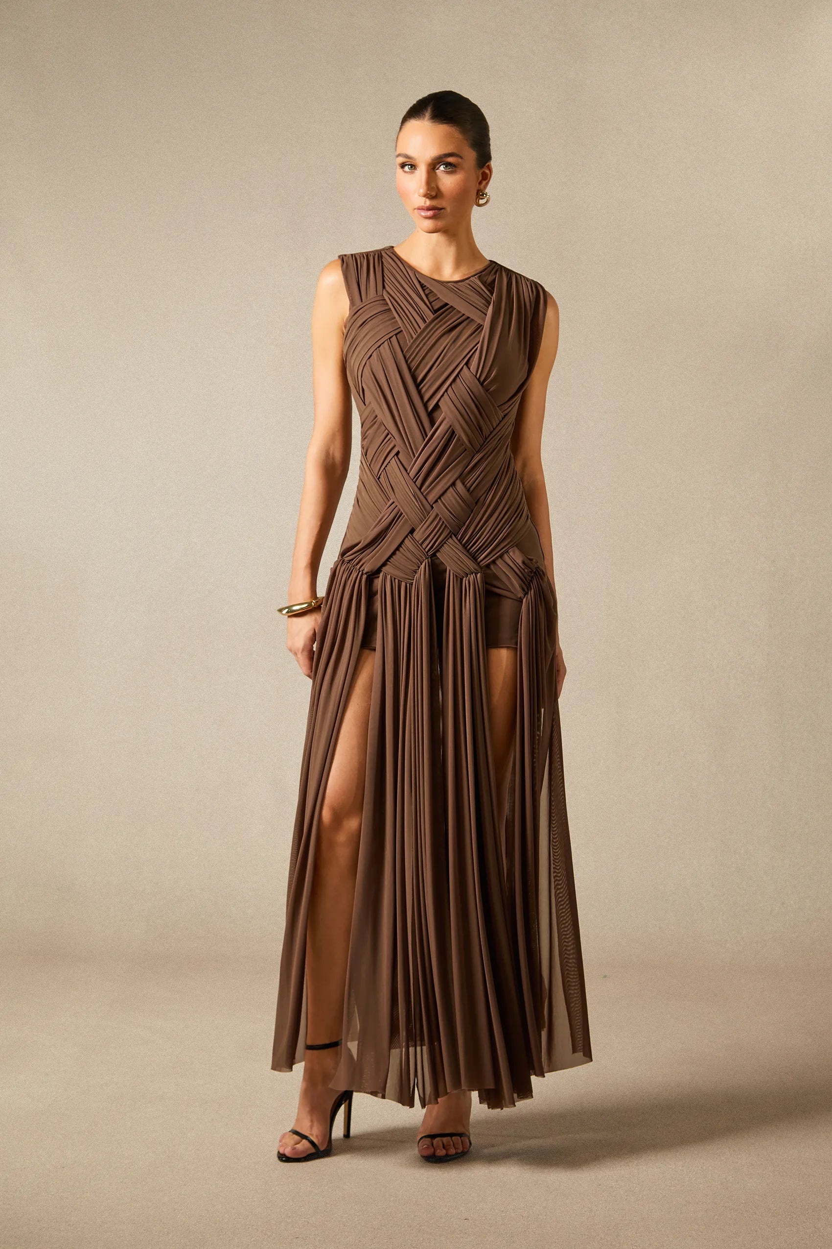 Edna - Sleeveless Braided Maxi Dress