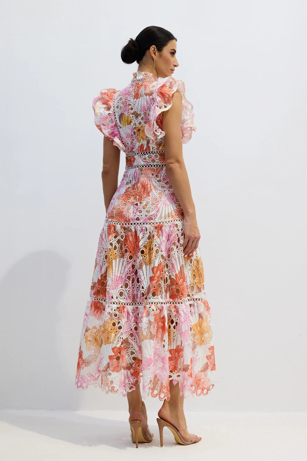 Kamara - Print Lace Embroidered Maxi Dress