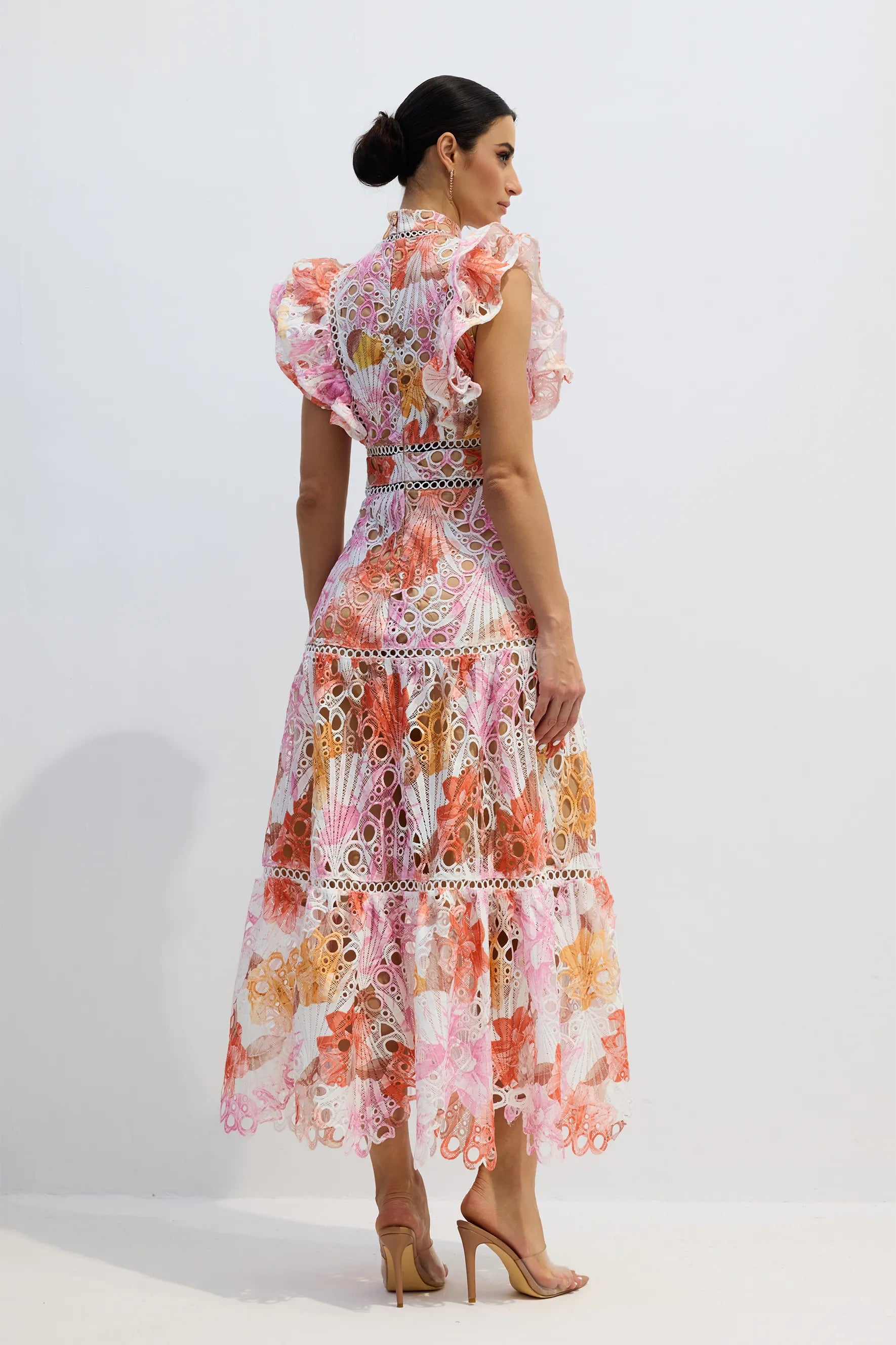 Kamara - Print Lace Embroidered Maxi Dress