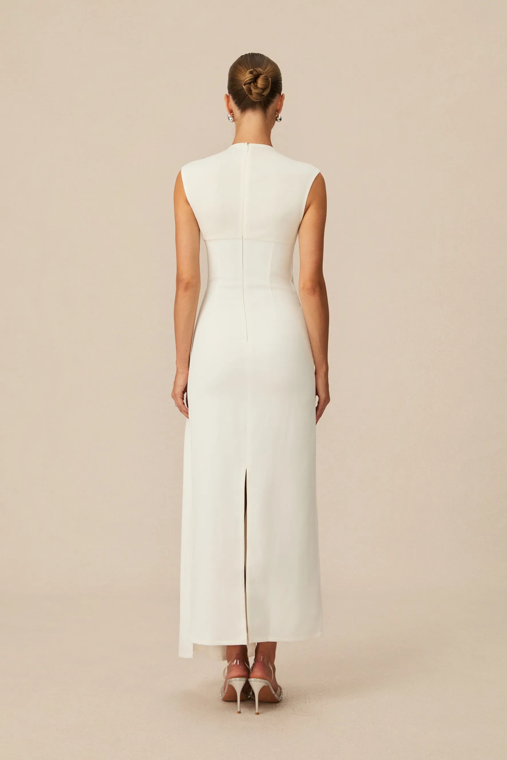 Fiona Sleeveless Side Drape Maxi Dress