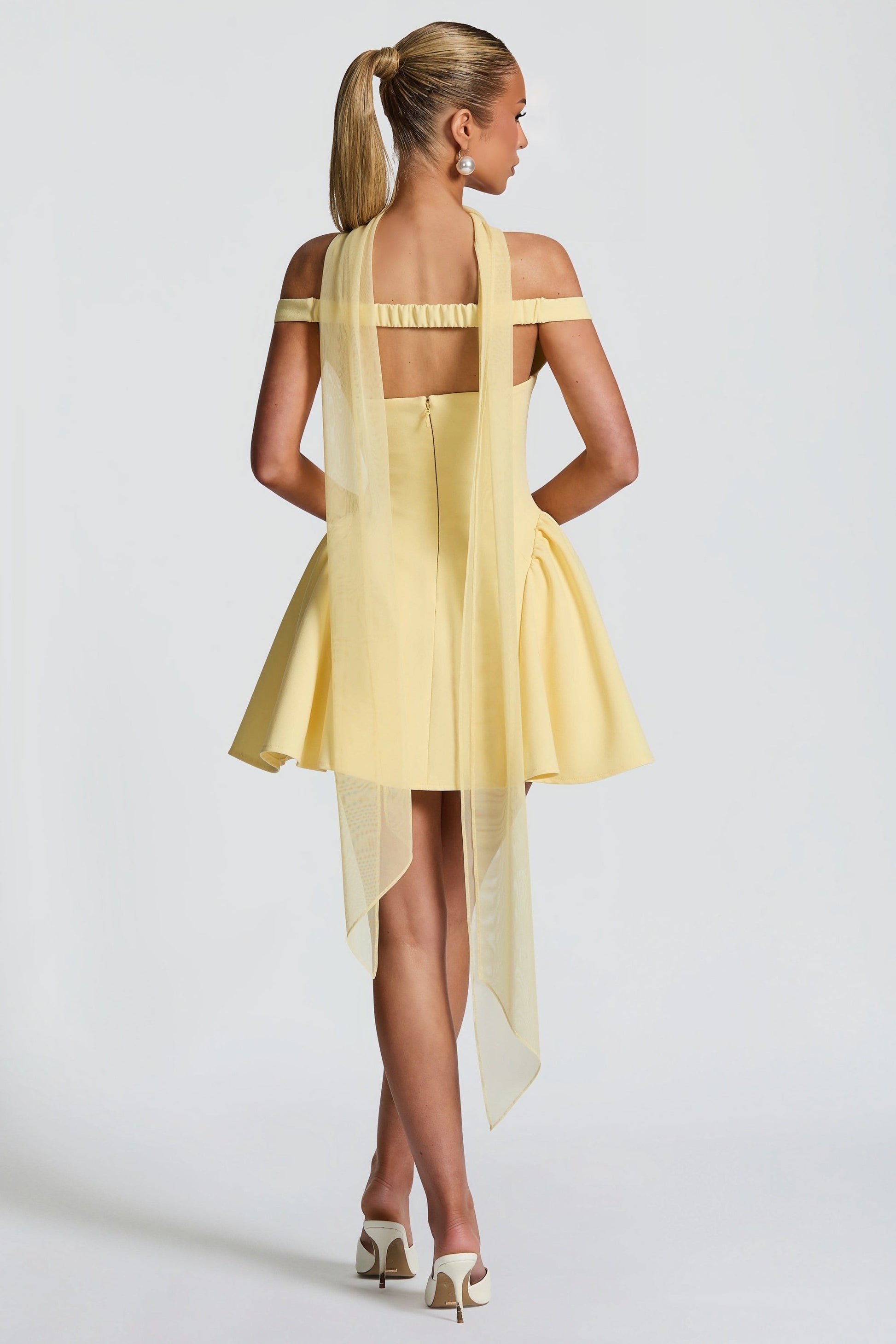 Aria Yellow V-neck Corset Mini Dress
