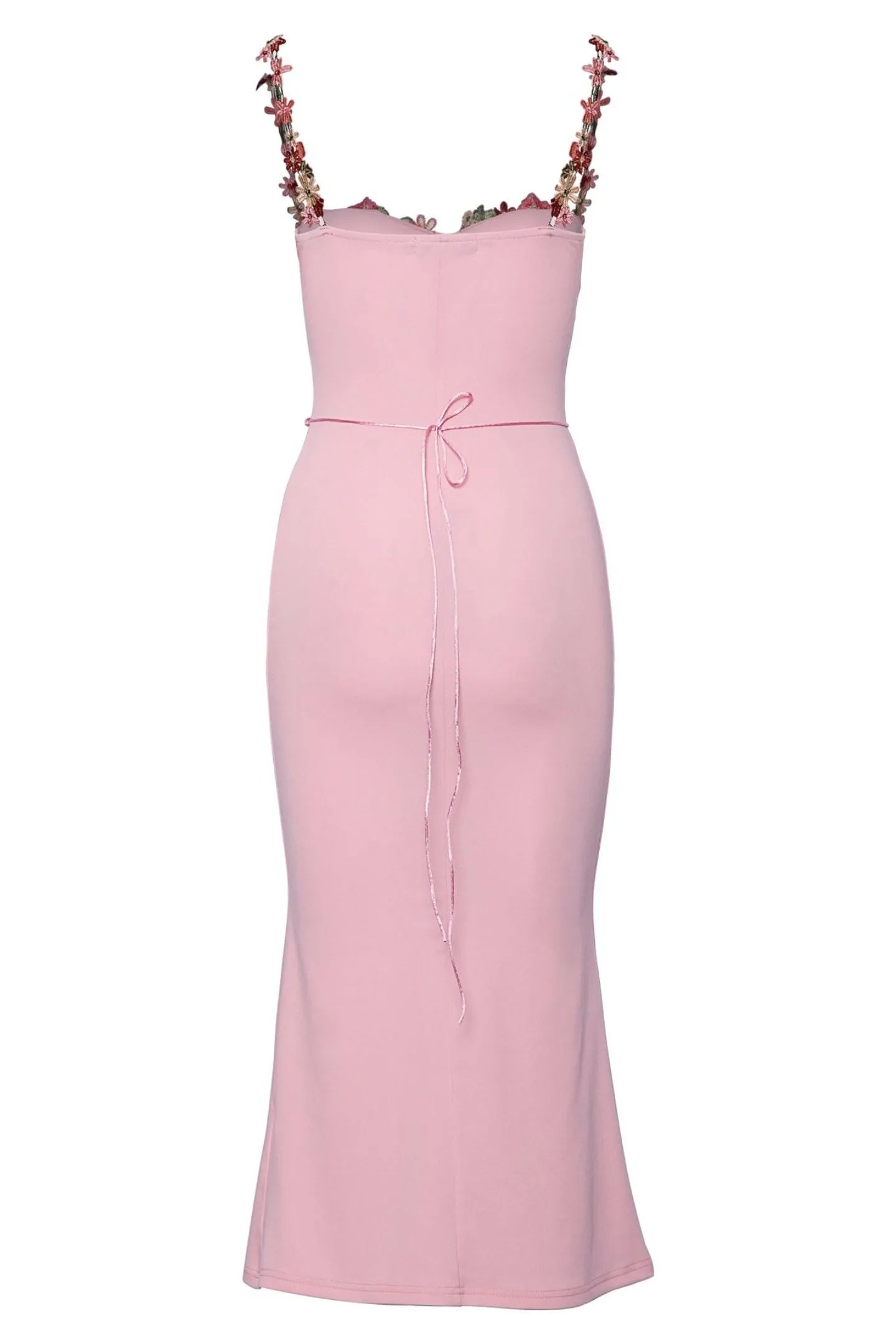 Kailani - Embroidered Lace-up Midi Dress