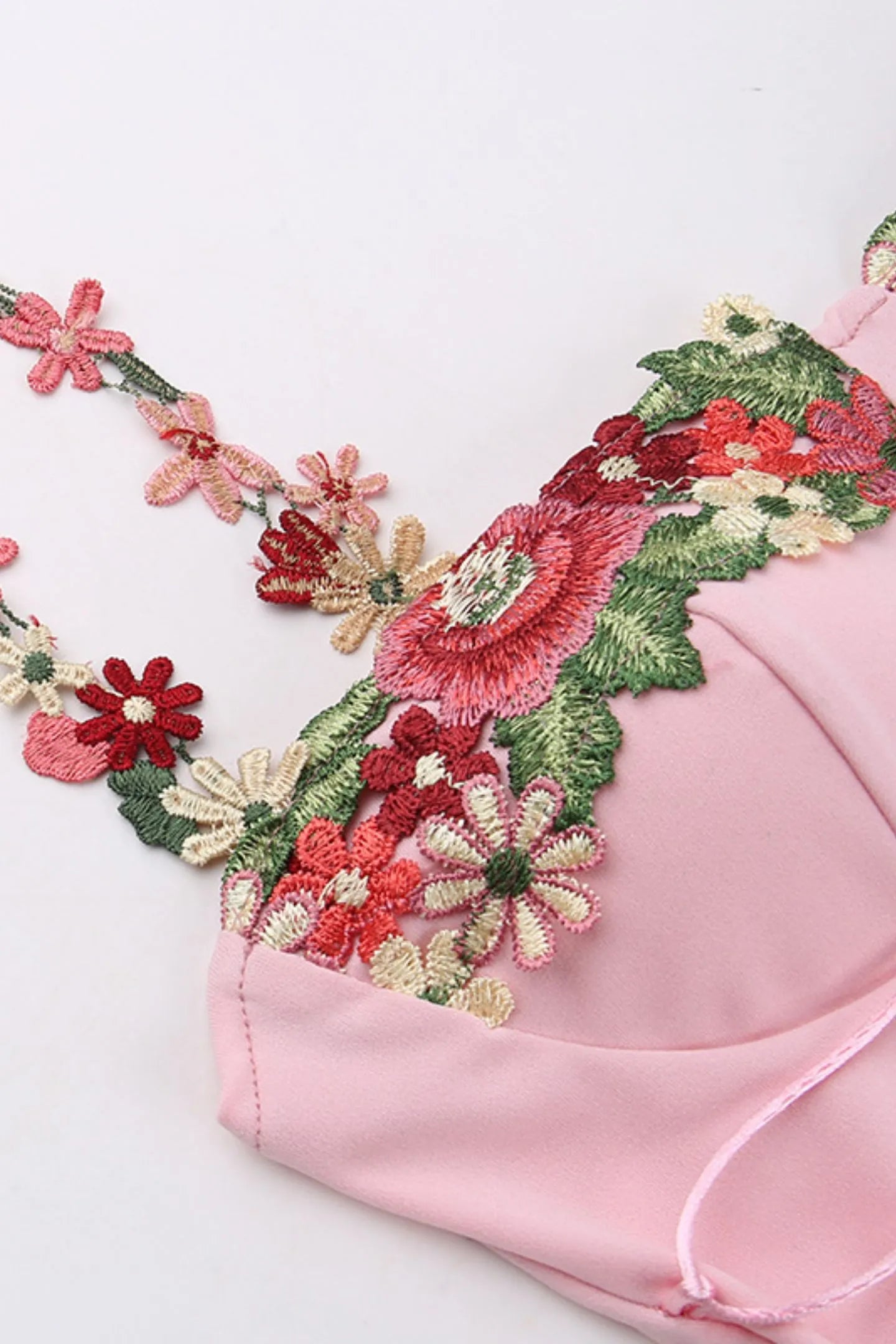 Kailani - Embroidered Lace-up Midi Dress