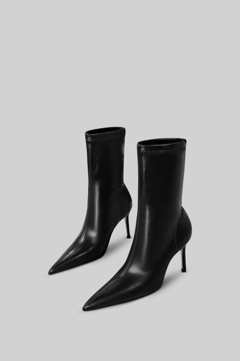 Ankle Stiletto Boots - Black