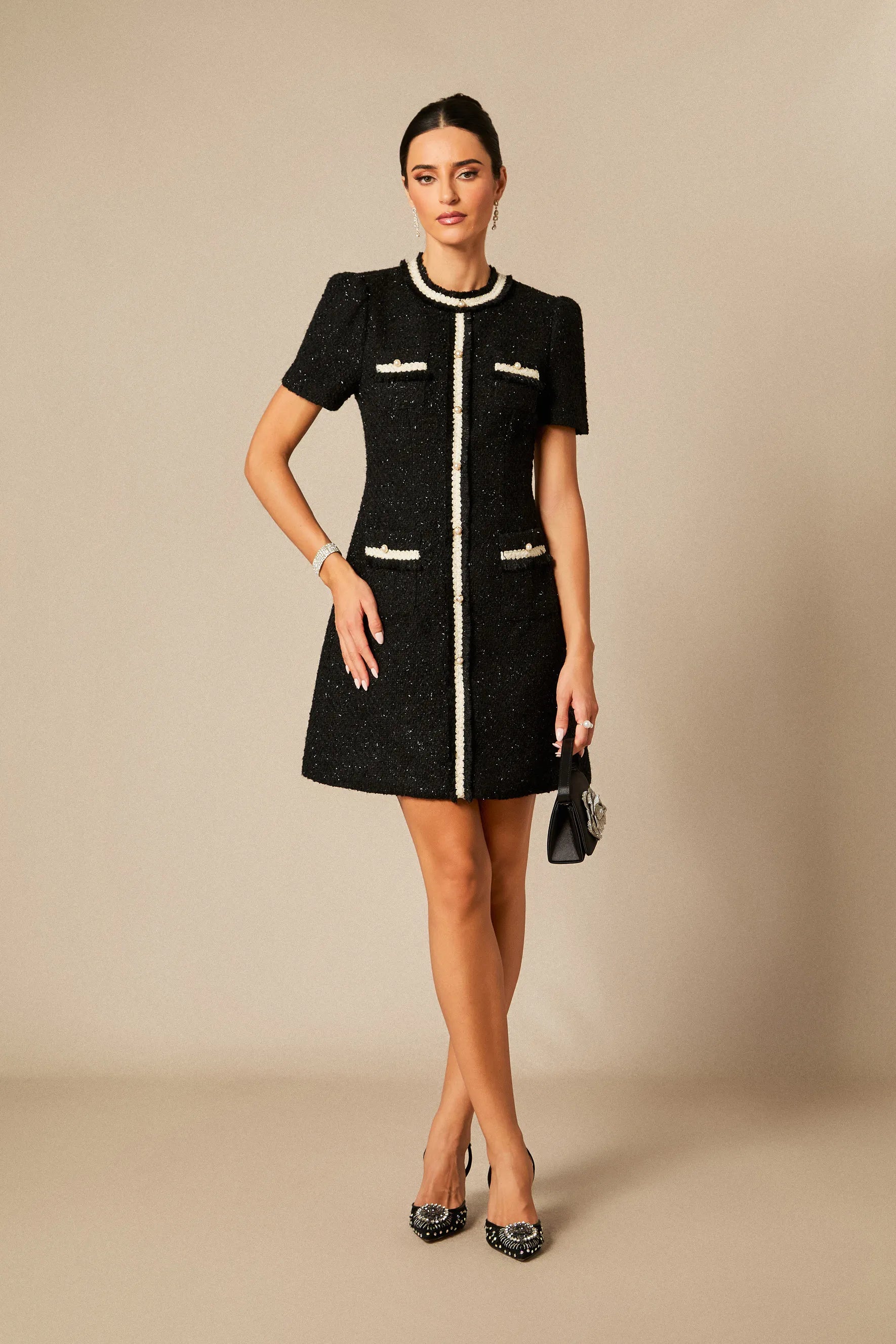 Elwood - Round Neck Knitted Mini Dress