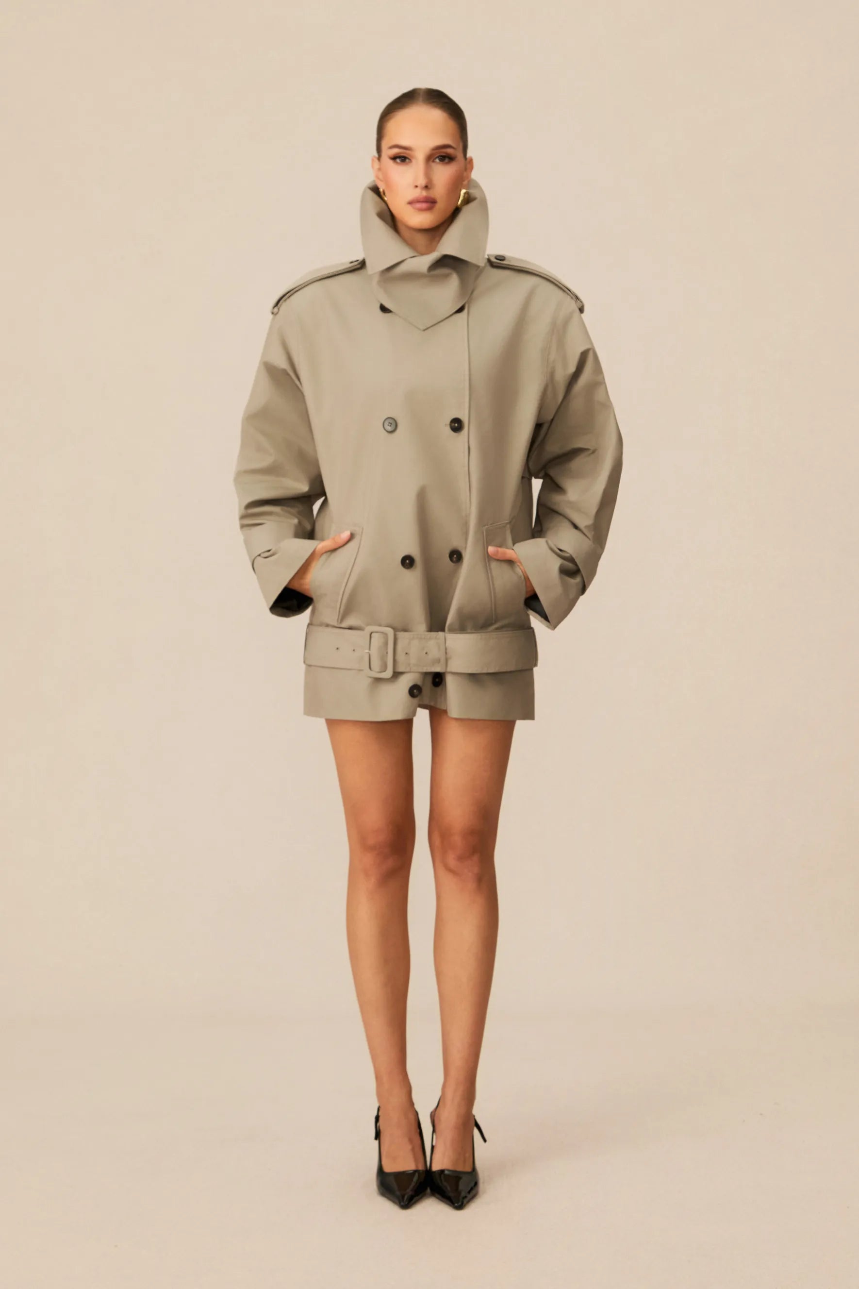 Frida - Double Breasted Belted Trench Jacket