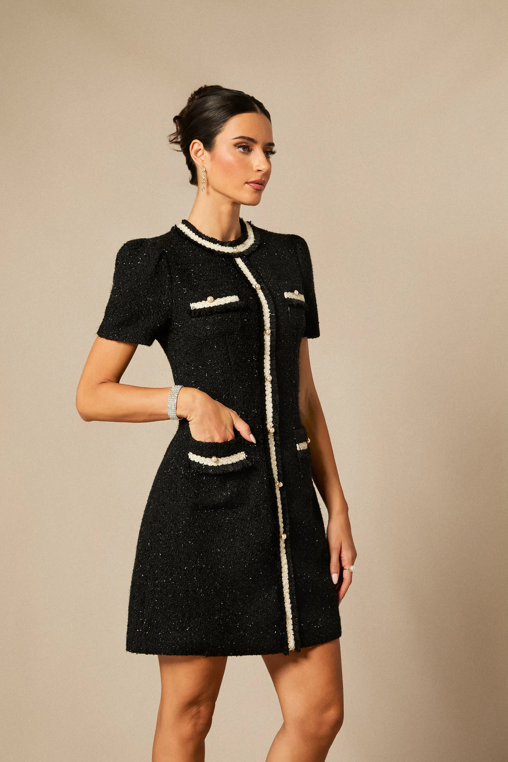 Elwood - Round Neck Knitted Mini Dress