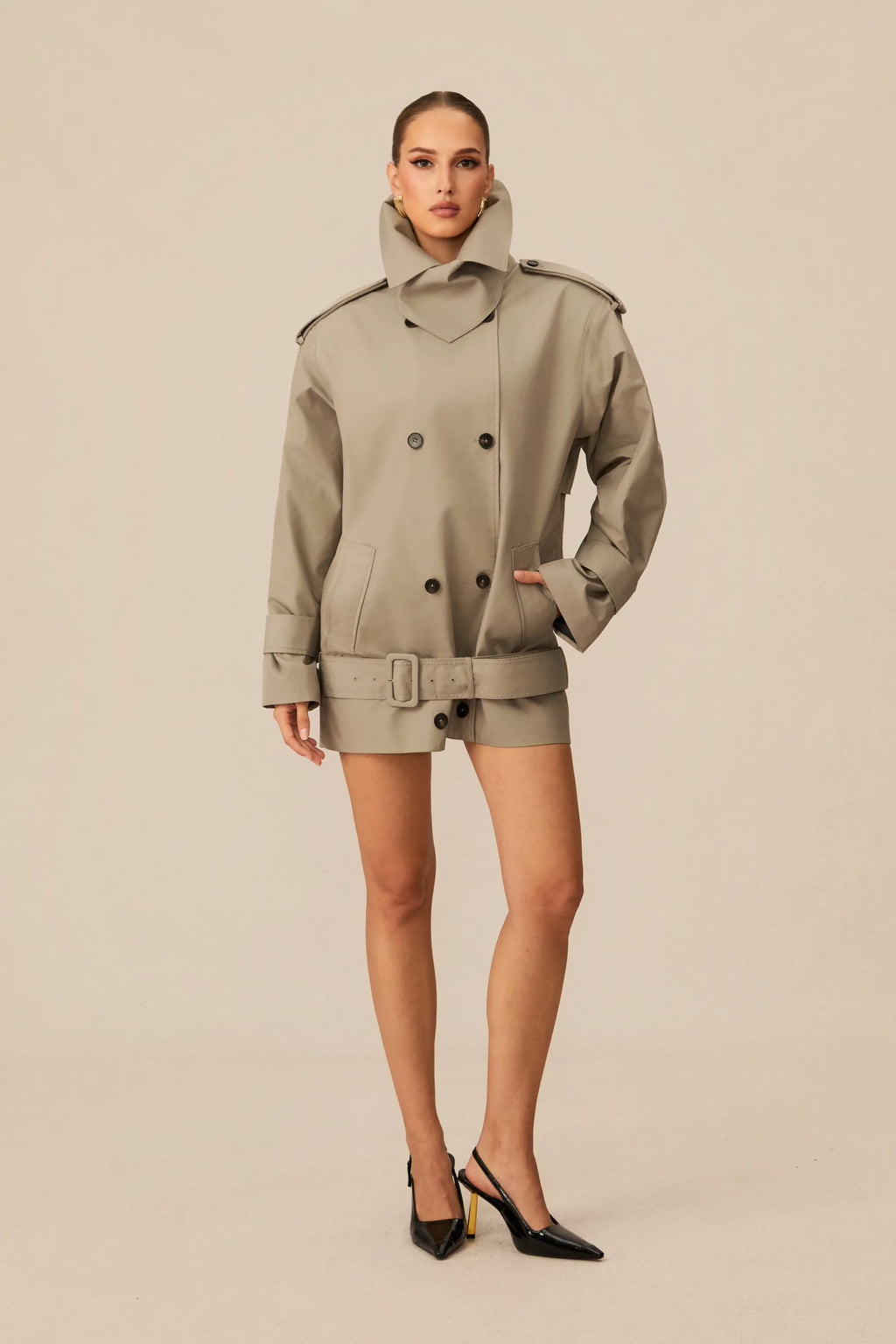 Frida - Double Breasted Belted Trench Jacket