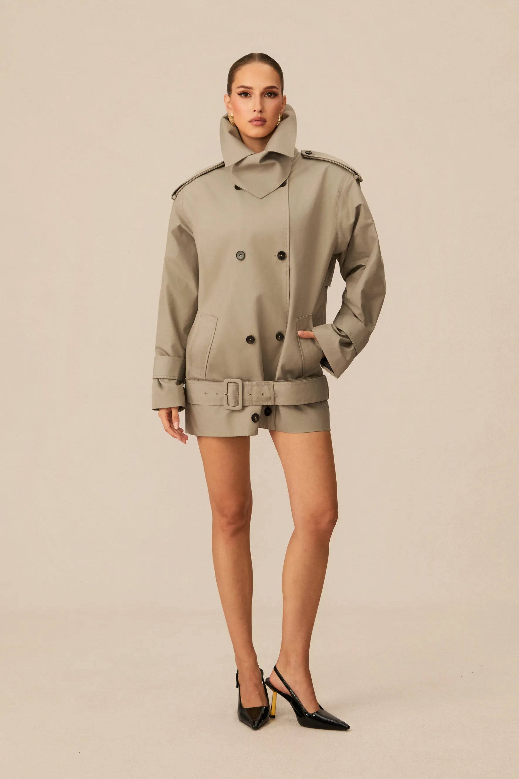 Frida - Double Breasted Belted Trench Jacket