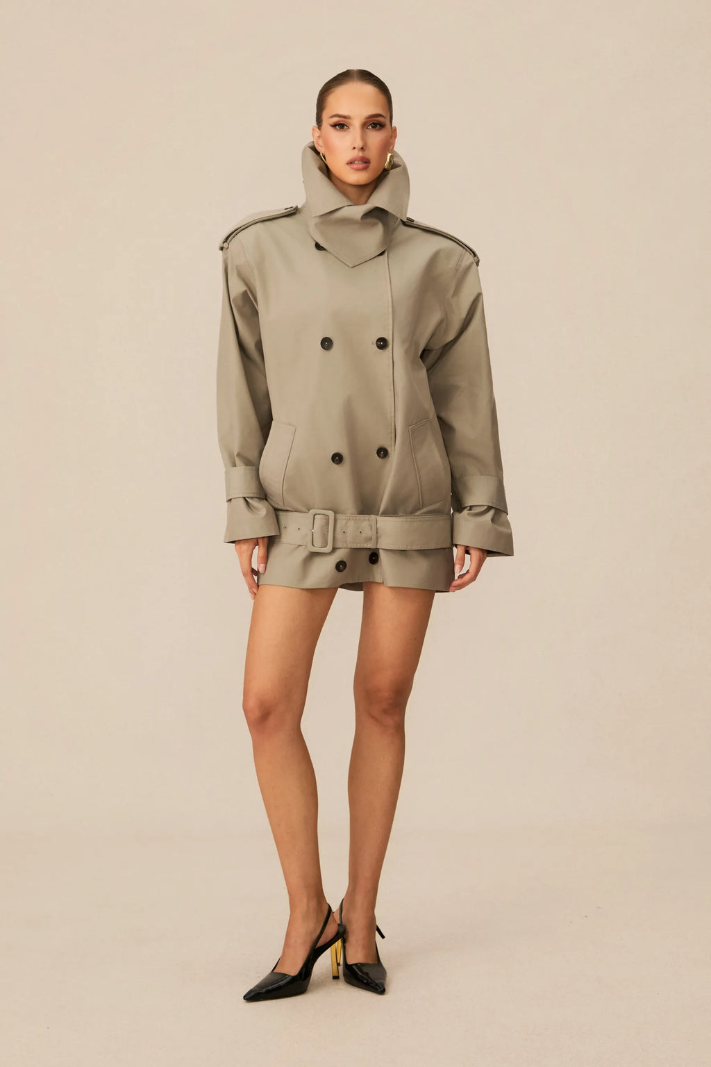 Frida - Double Breasted Belted Trench Jacket