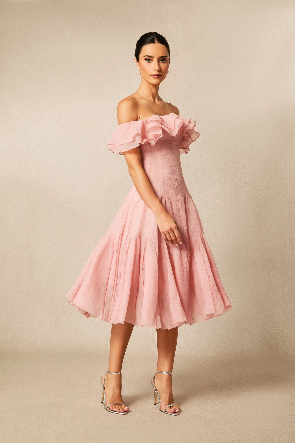 Vita - Off-Shoulder Ruffle Midi Dress