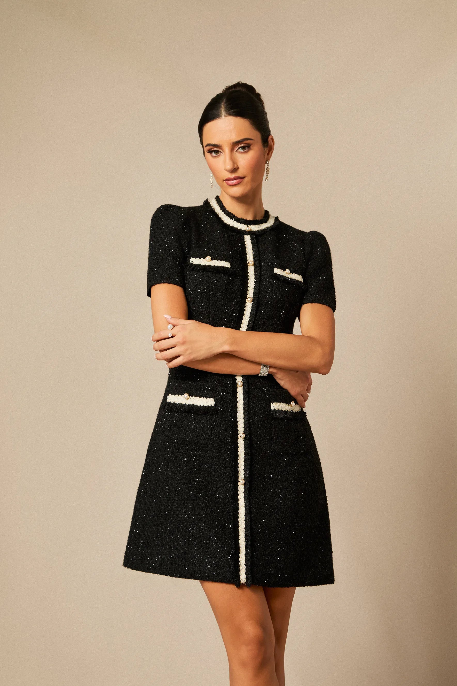 Elwood - Round Neck Knitted Mini Dress