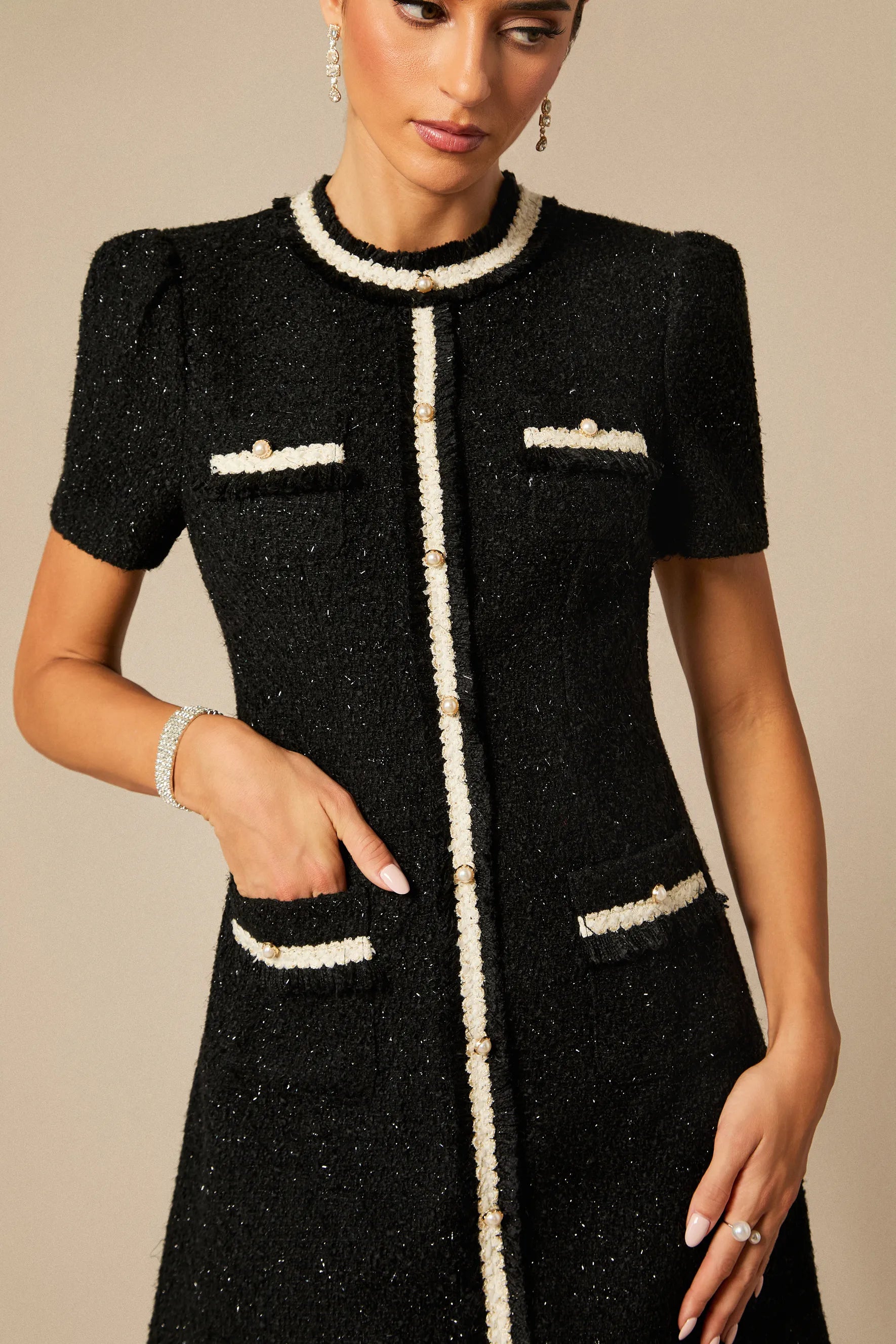 Elwood - Round Neck Knitted Mini Dress