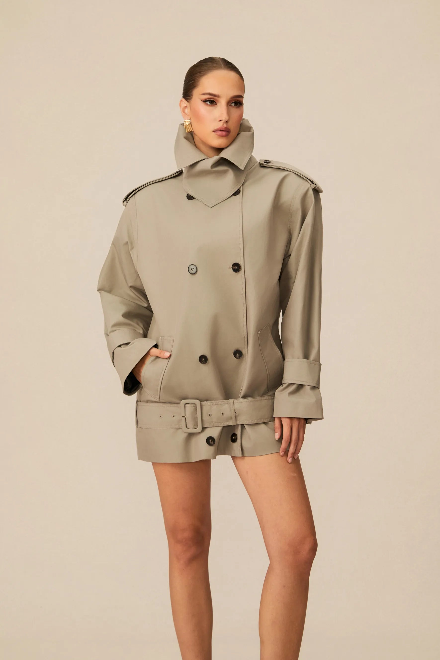 Frida - Double Breasted Belted Trench Jacket