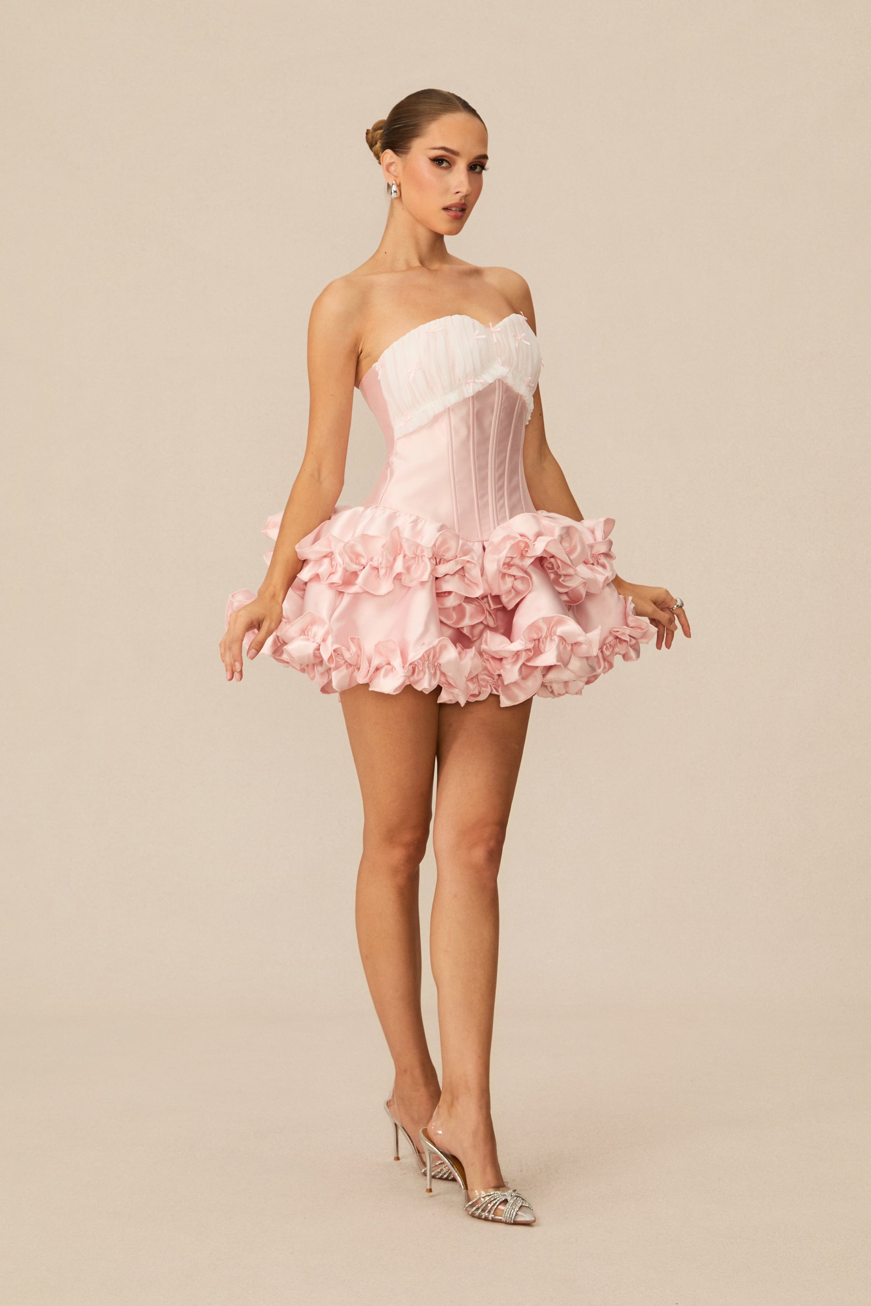 The So Sweet Pink Pleated Corset Mini Dress