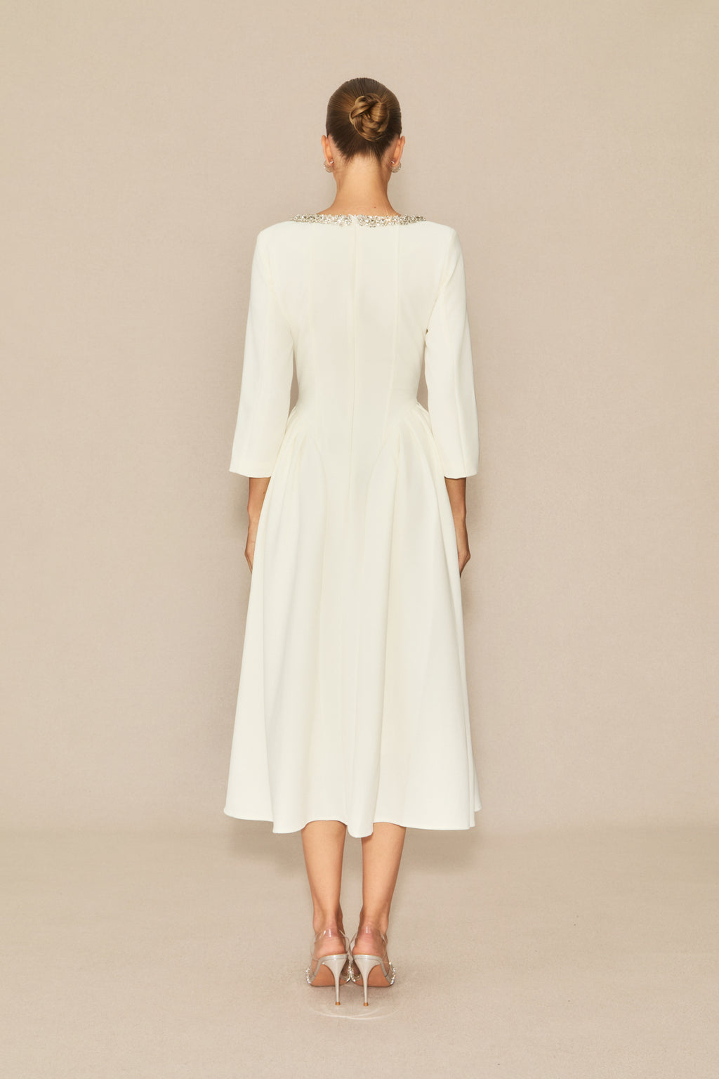 Moment Maker White Crystal Embellished Midi Dress