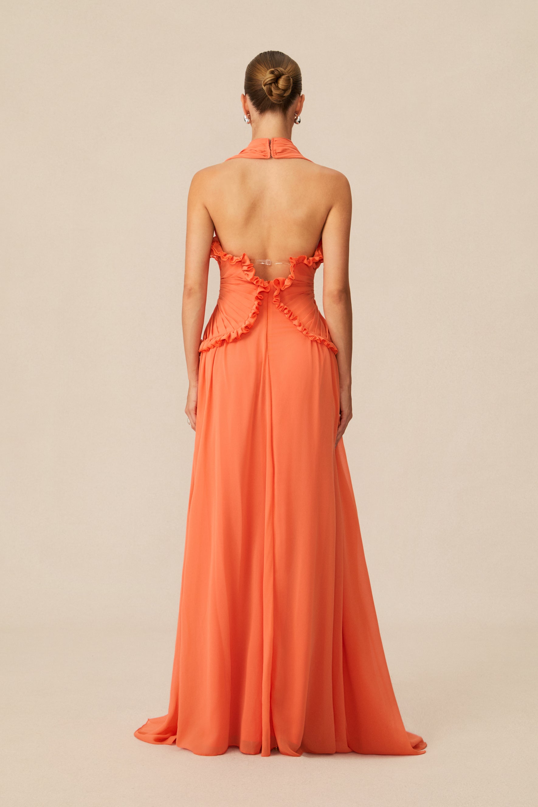 Aliza - Ruffle Halterneck Maxi Dress