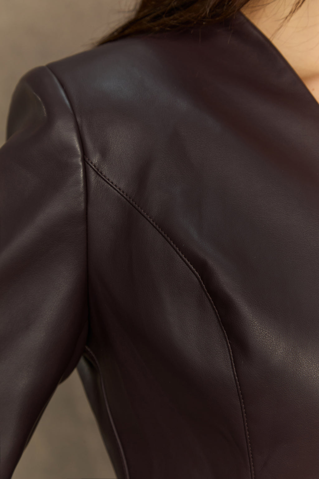 Iconic Experience Brown Faux Leather Blazer Mini Dress