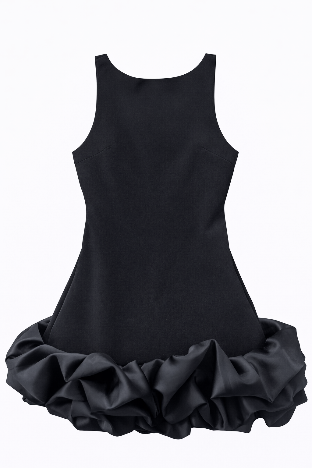 Noir Ruffle Black Mini Dress