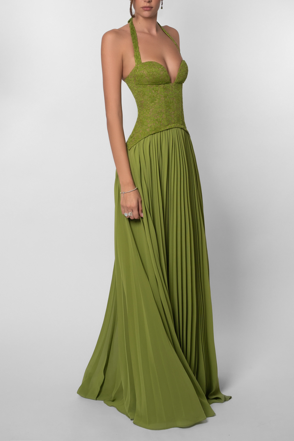 Bridget Green Emerald Corset Maxi Gown