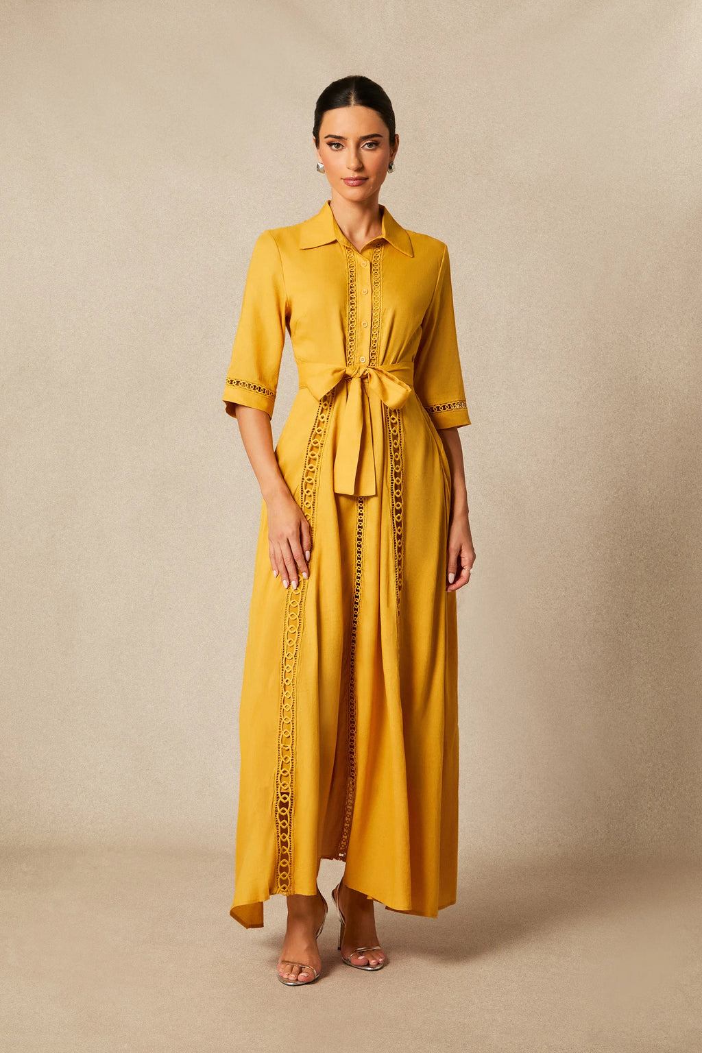 Angelina - Lace Embroidered Maxi Dress