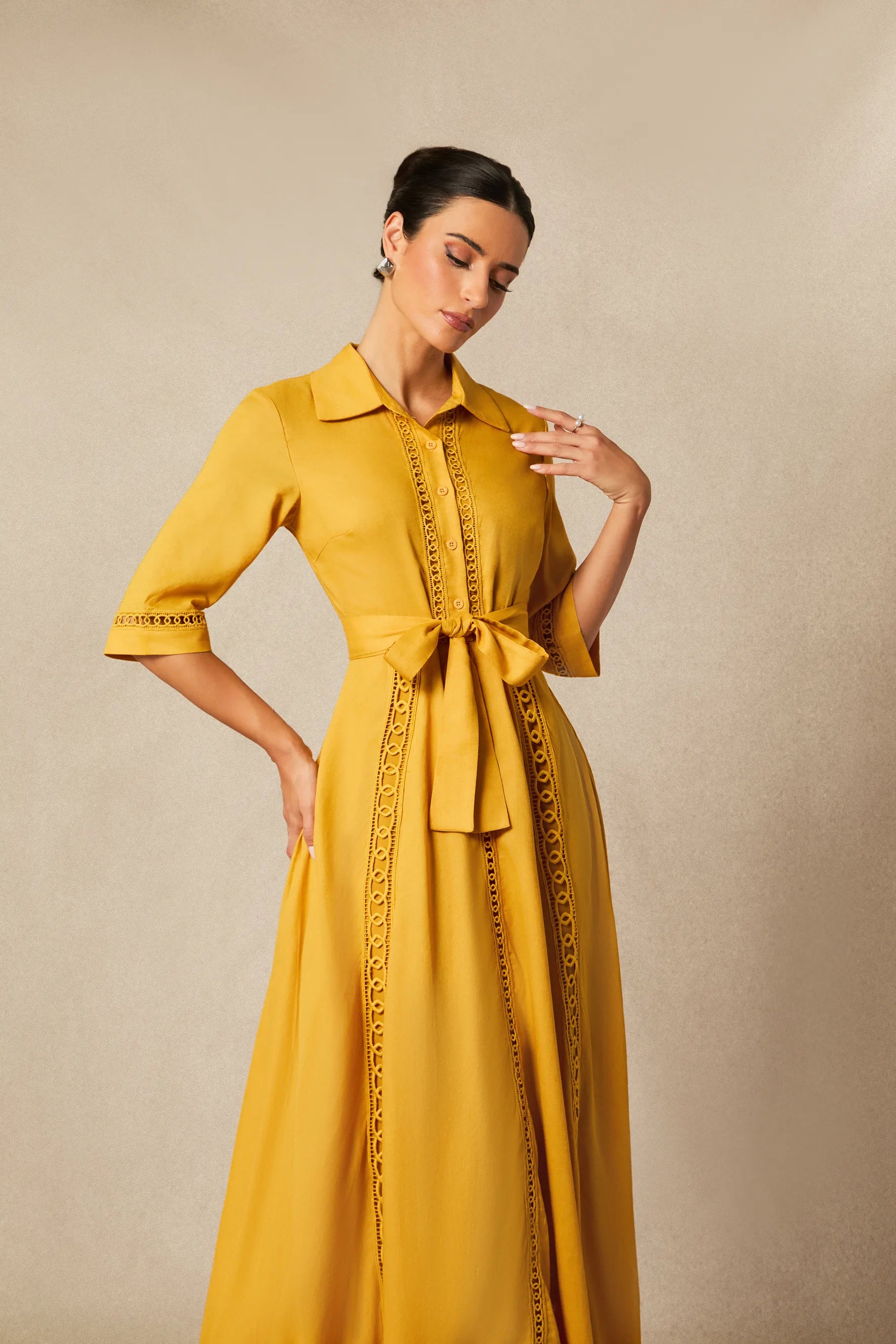 Angelina - Lace Embroidered Maxi Dress