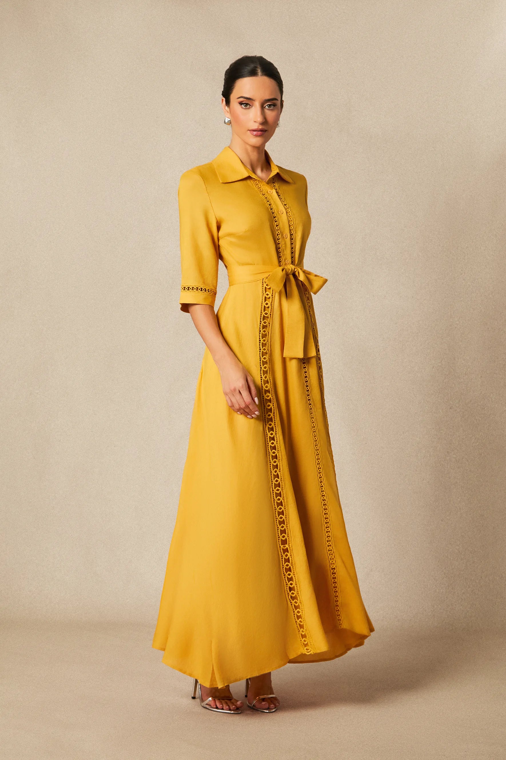 Angelina - Lace Embroidered Maxi Dress