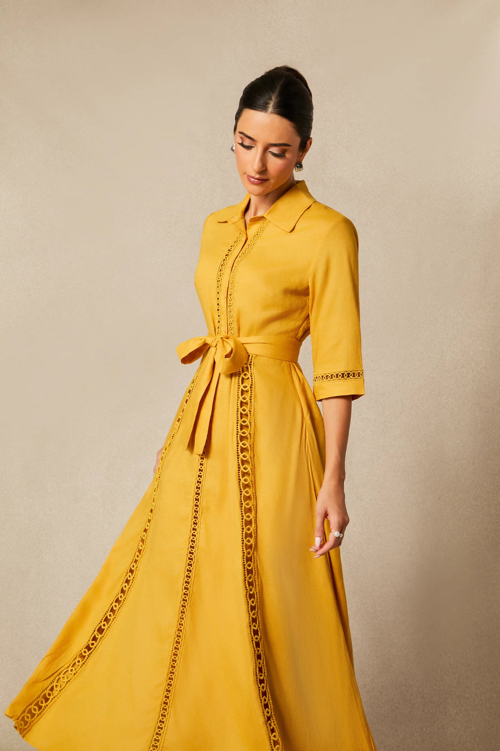 Angelina - Lace Embroidered Maxi Dress