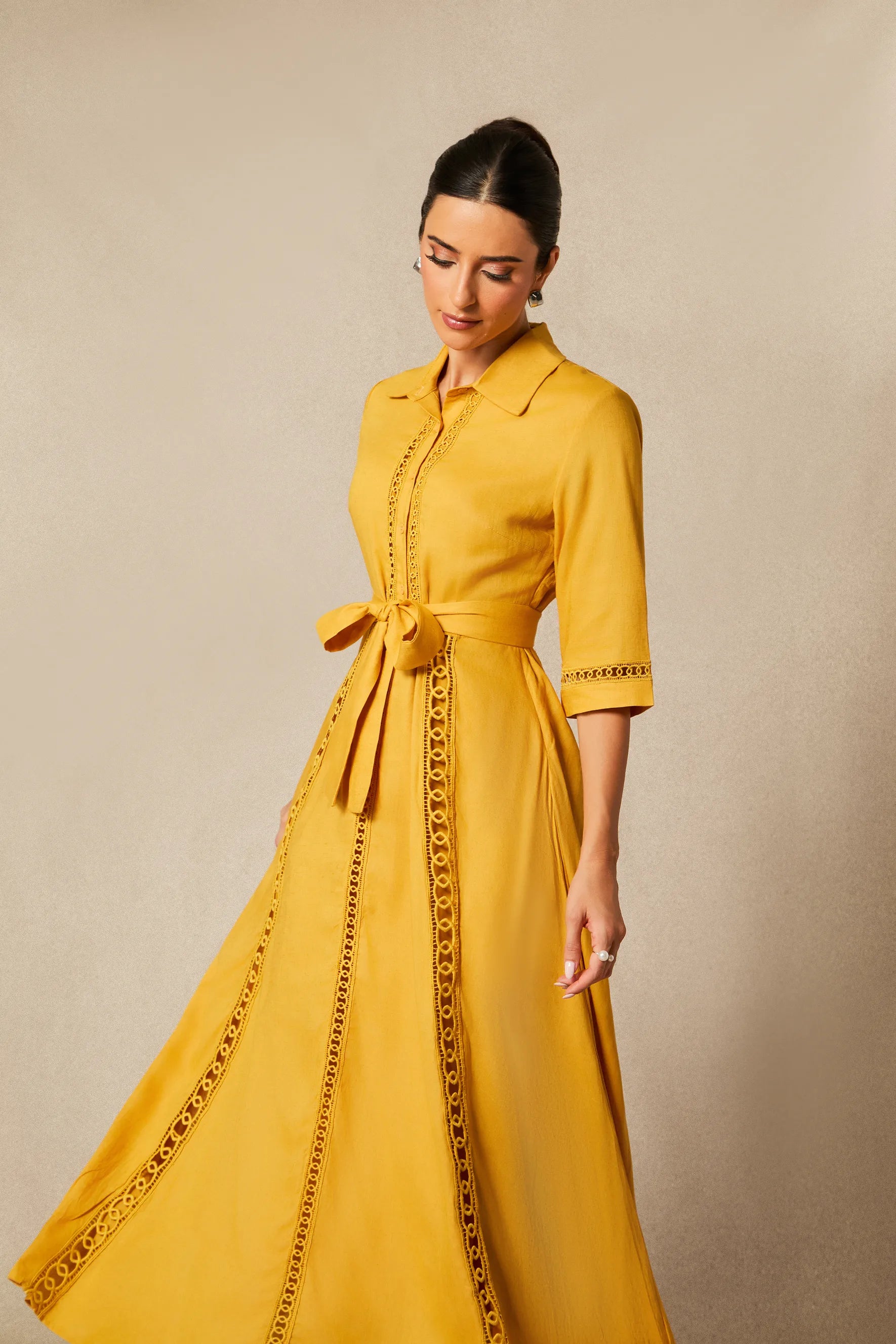 Angelina - Lace Embroidered Maxi Dress