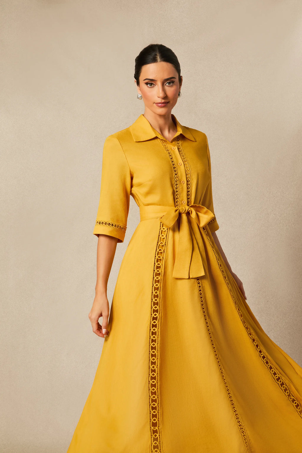 Angelina - Lace Embroidered Maxi Dress