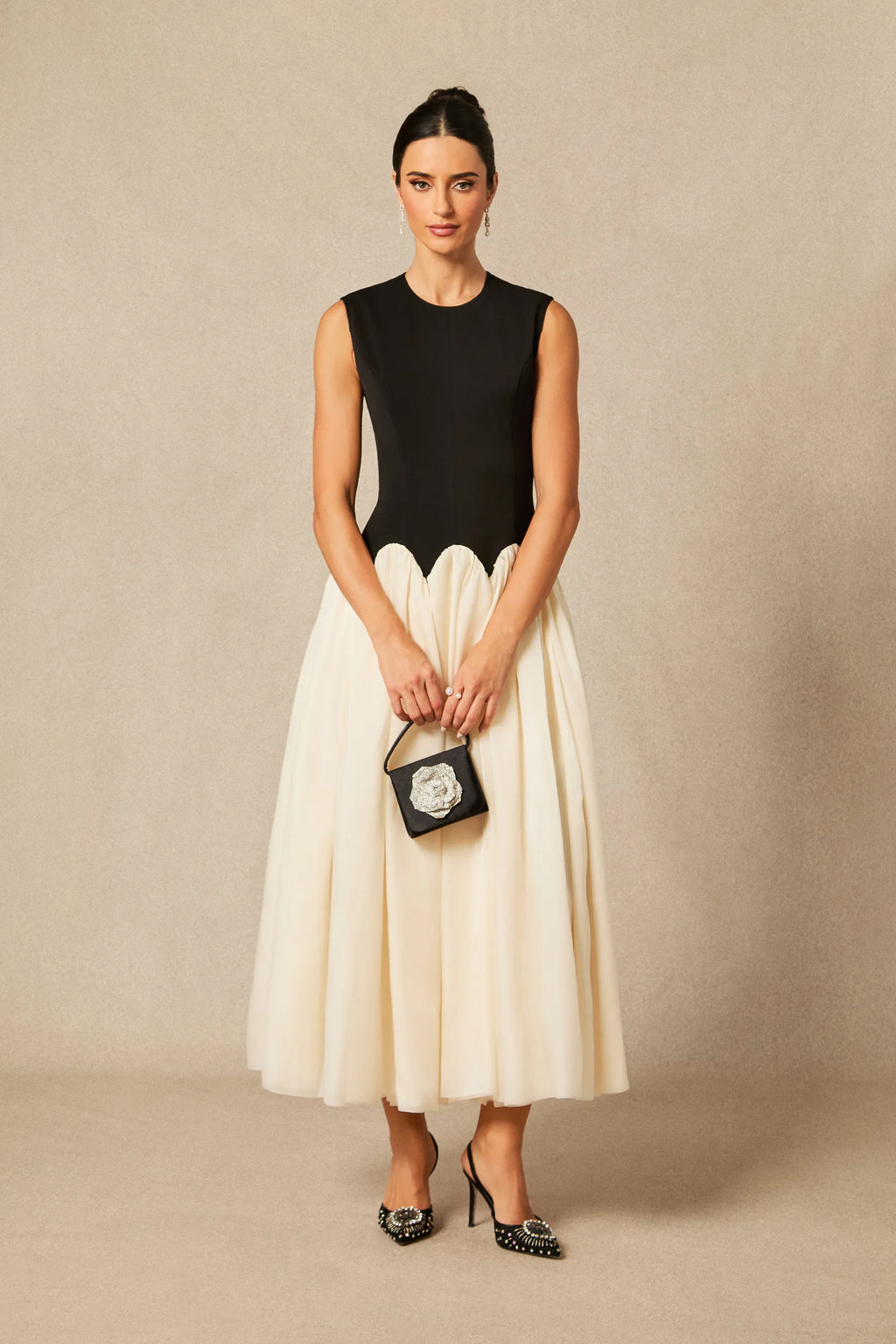 Zoey - Black & White Maxi Dress