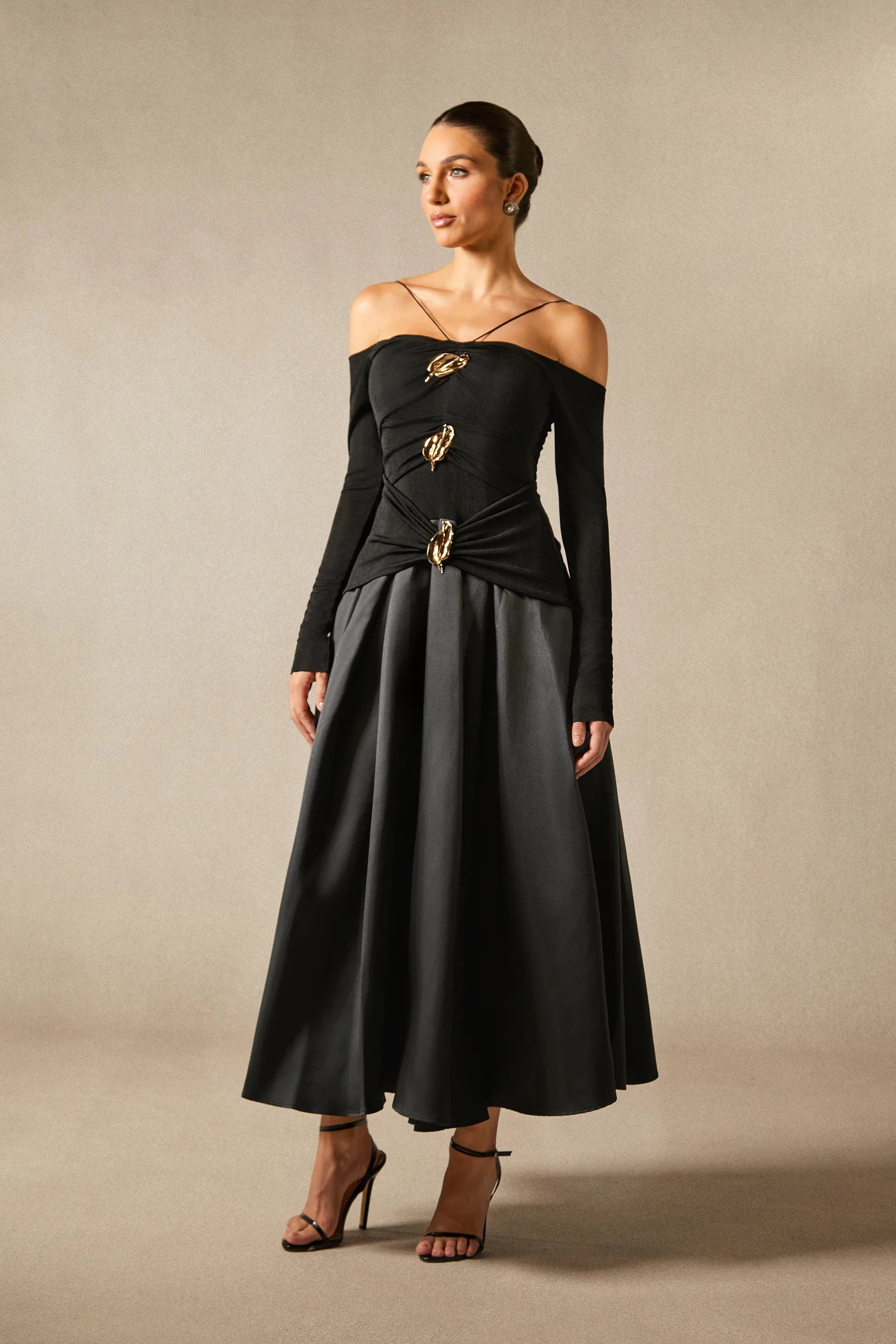 Katherine - Off-Shoulder Strap Maxi Dress