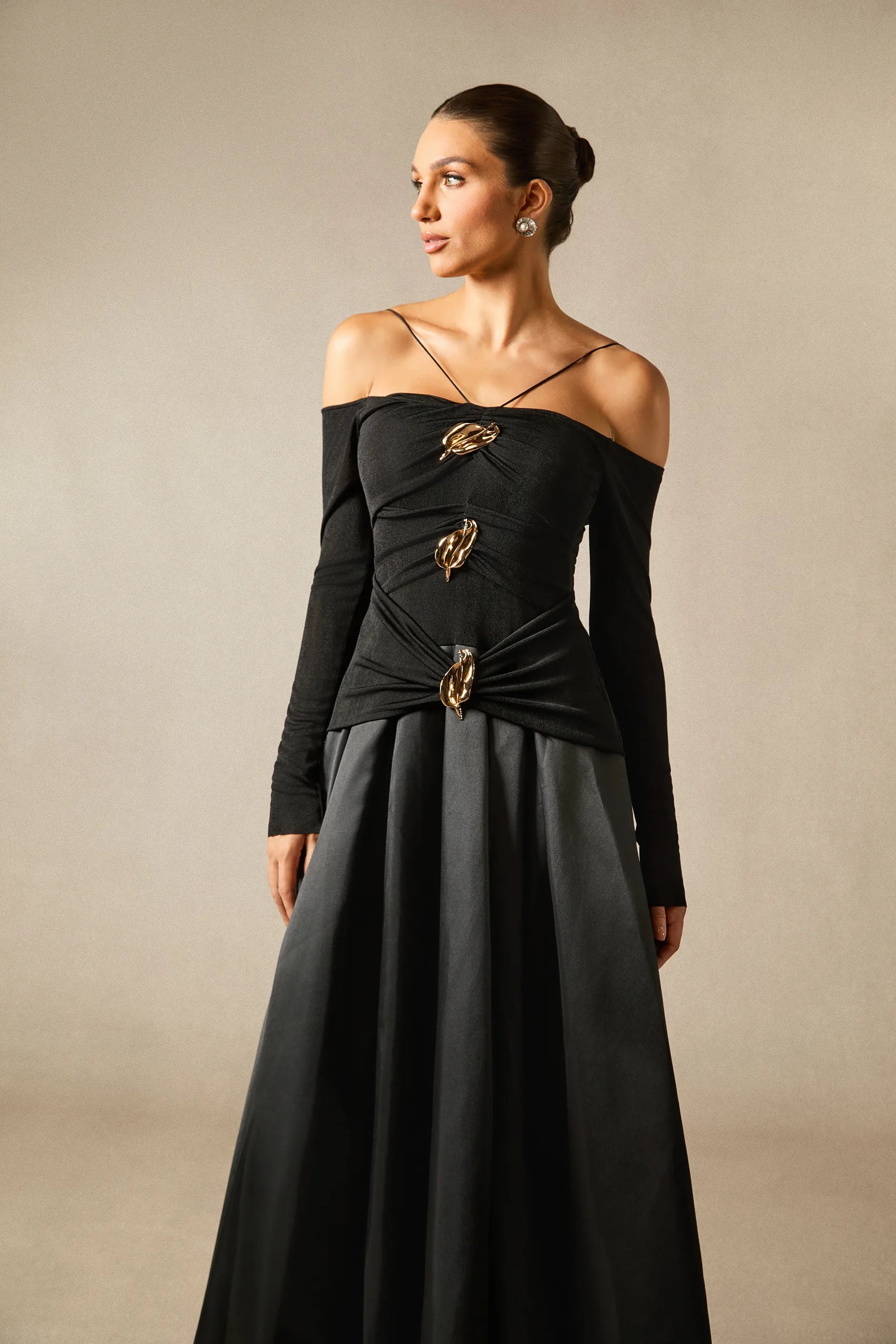 Katherine - Off-Shoulder Strap Maxi Dress