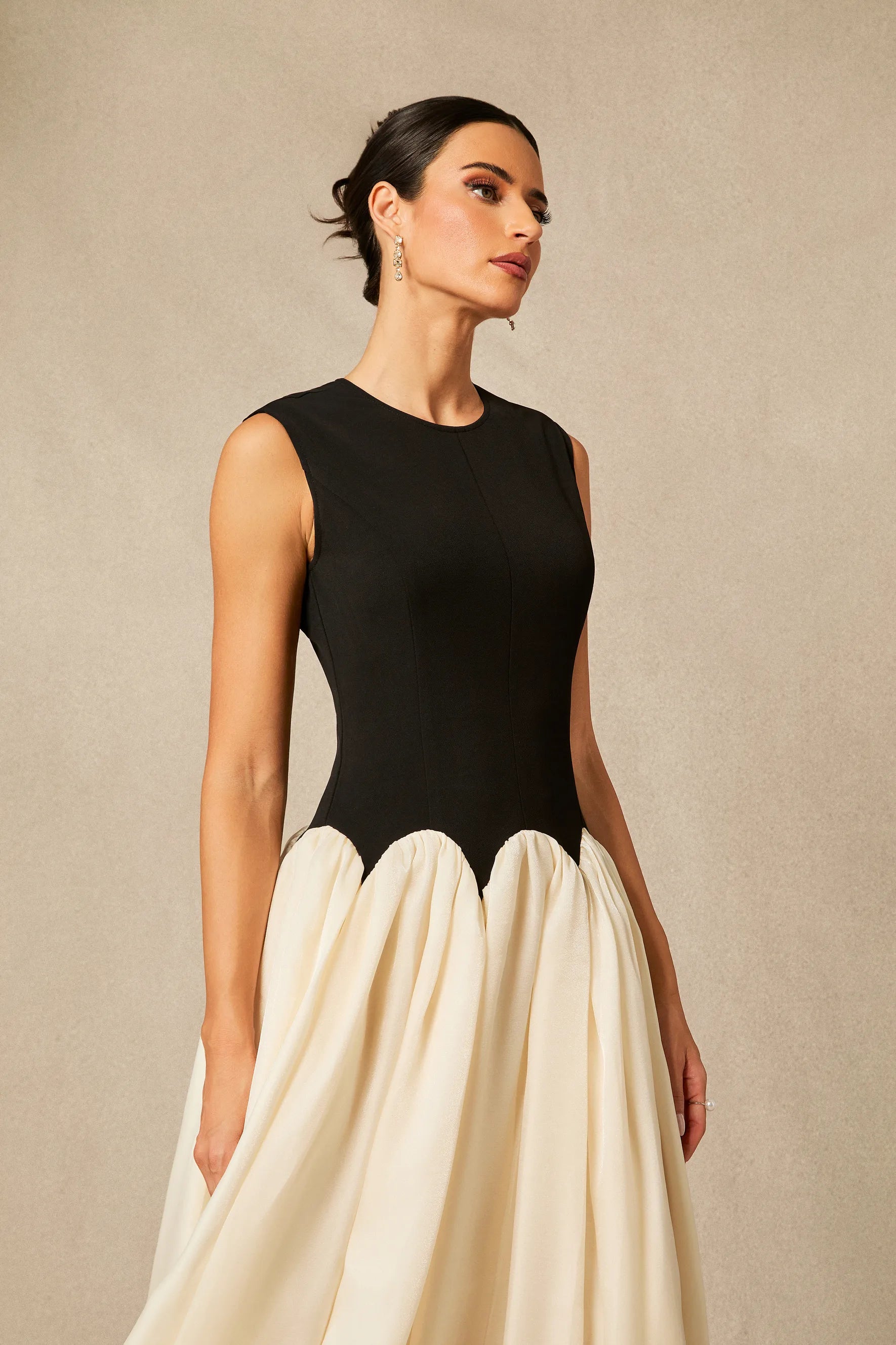 Zoey - Black & White Maxi Dress