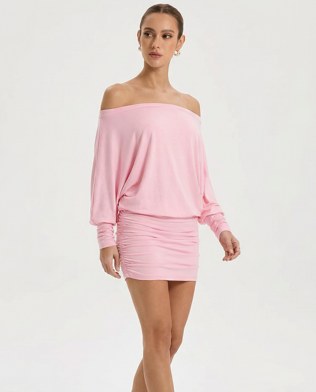 Sola Long Sleeve Ruched Mini Dress