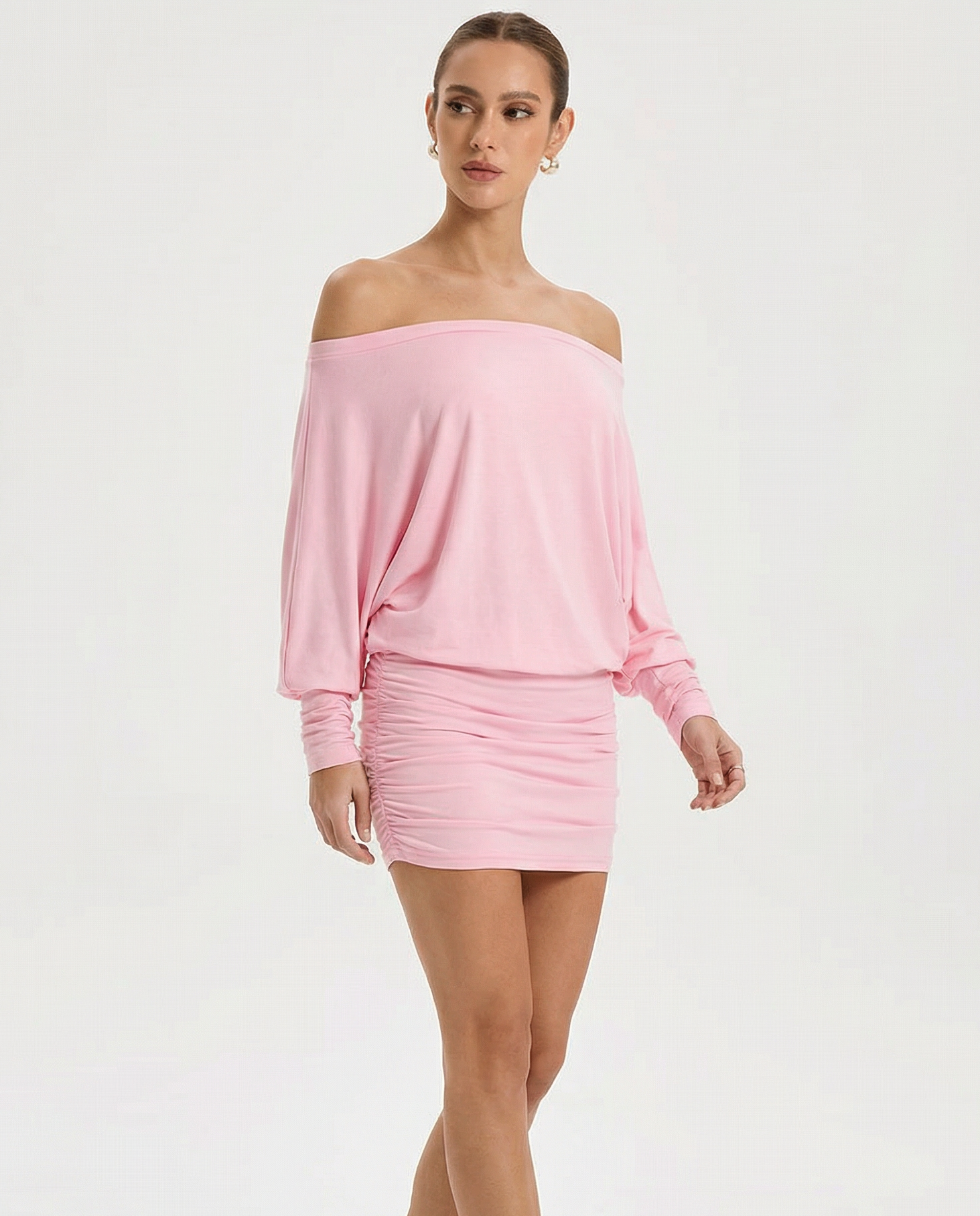 Sola Long Sleeve Ruched Mini Dress
