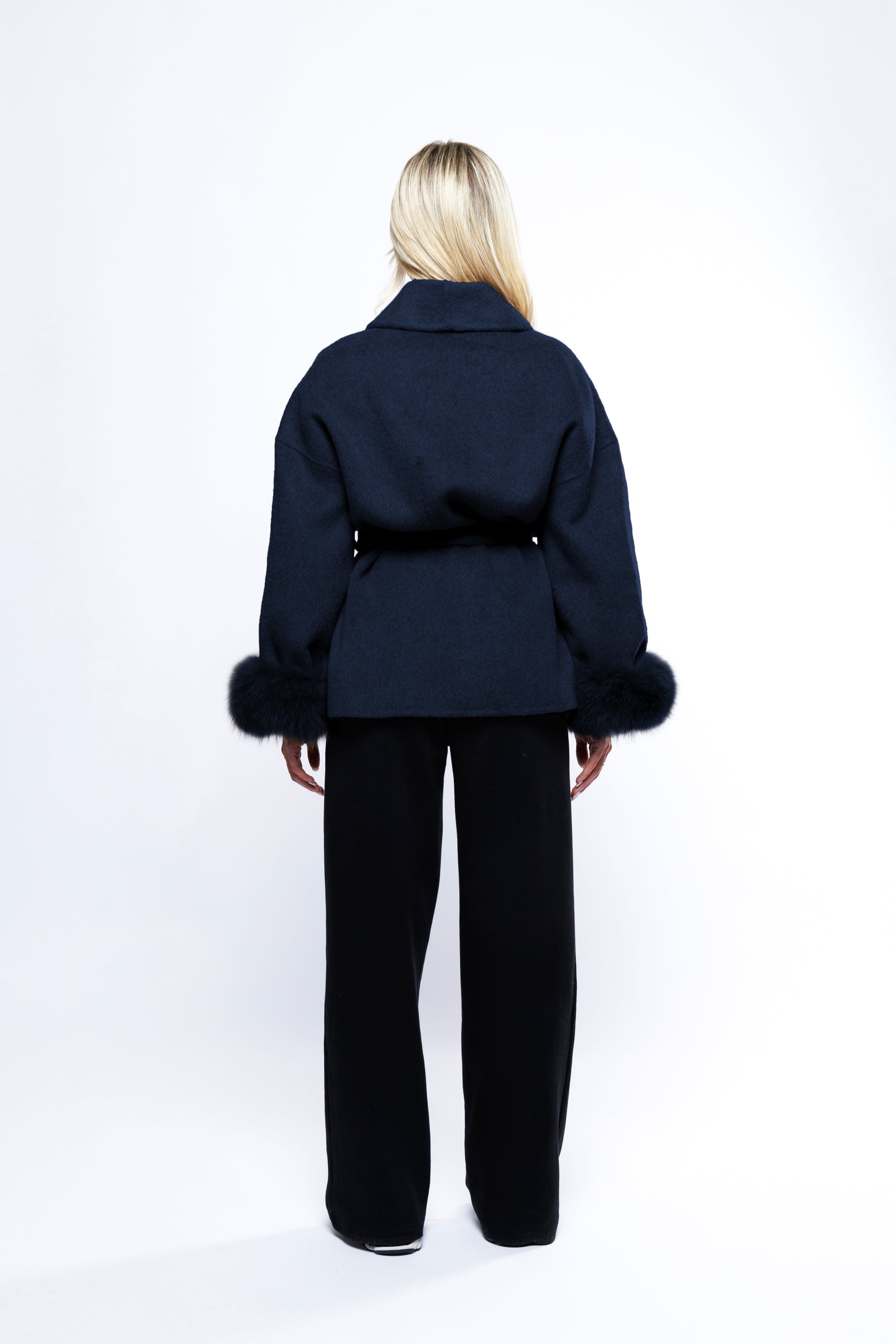 The Megeve Wool Coat - Dark Blue
