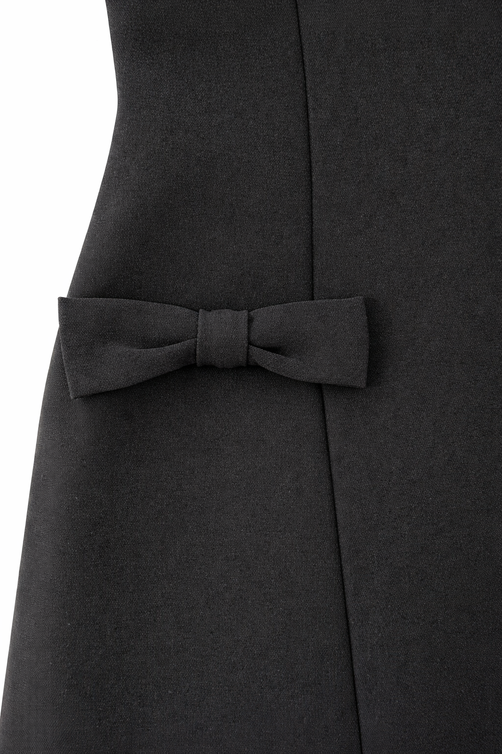 Noir Bow Long Sleeve Black Mini Dress