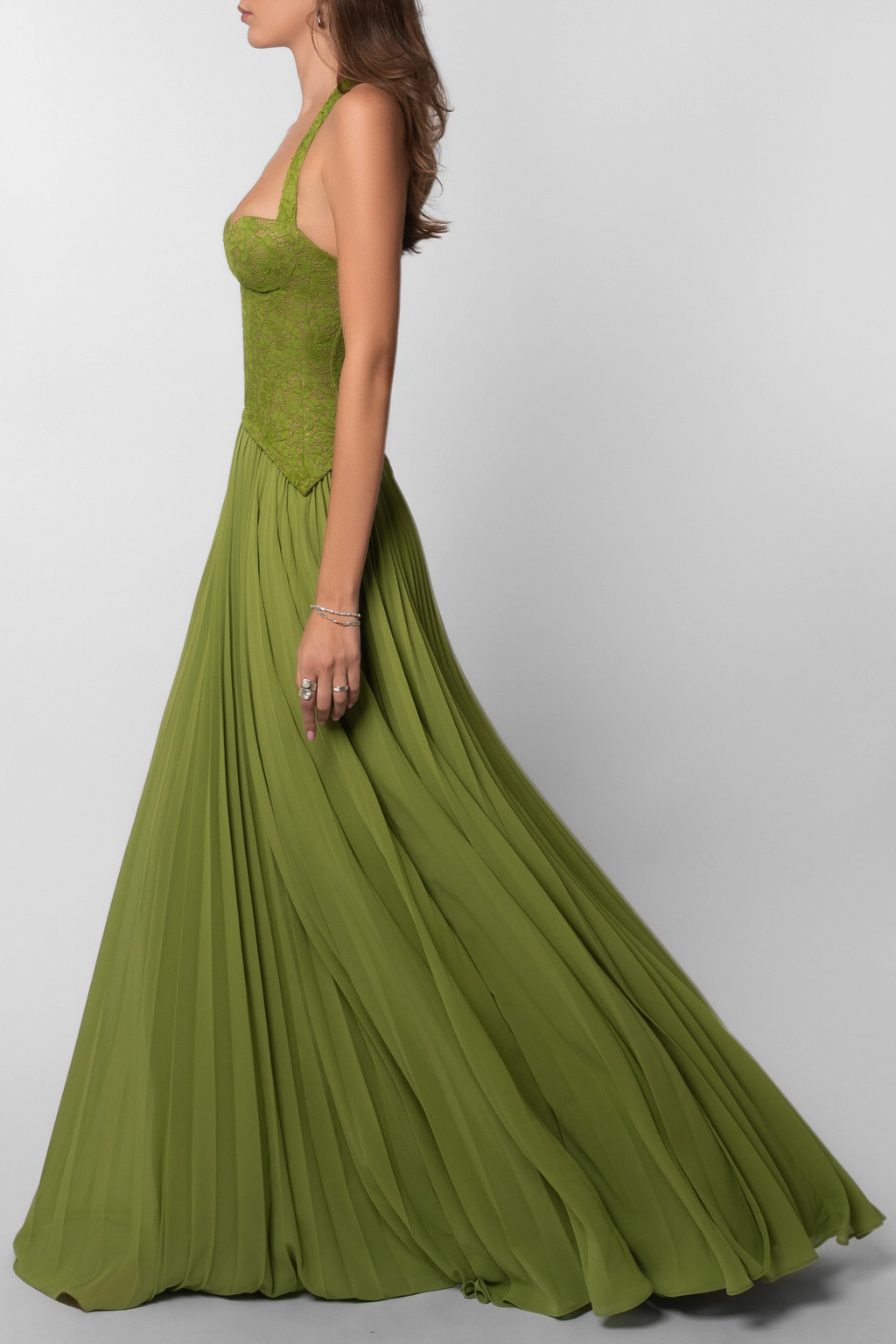 Bridget Green Emerald Corset Maxi Gown