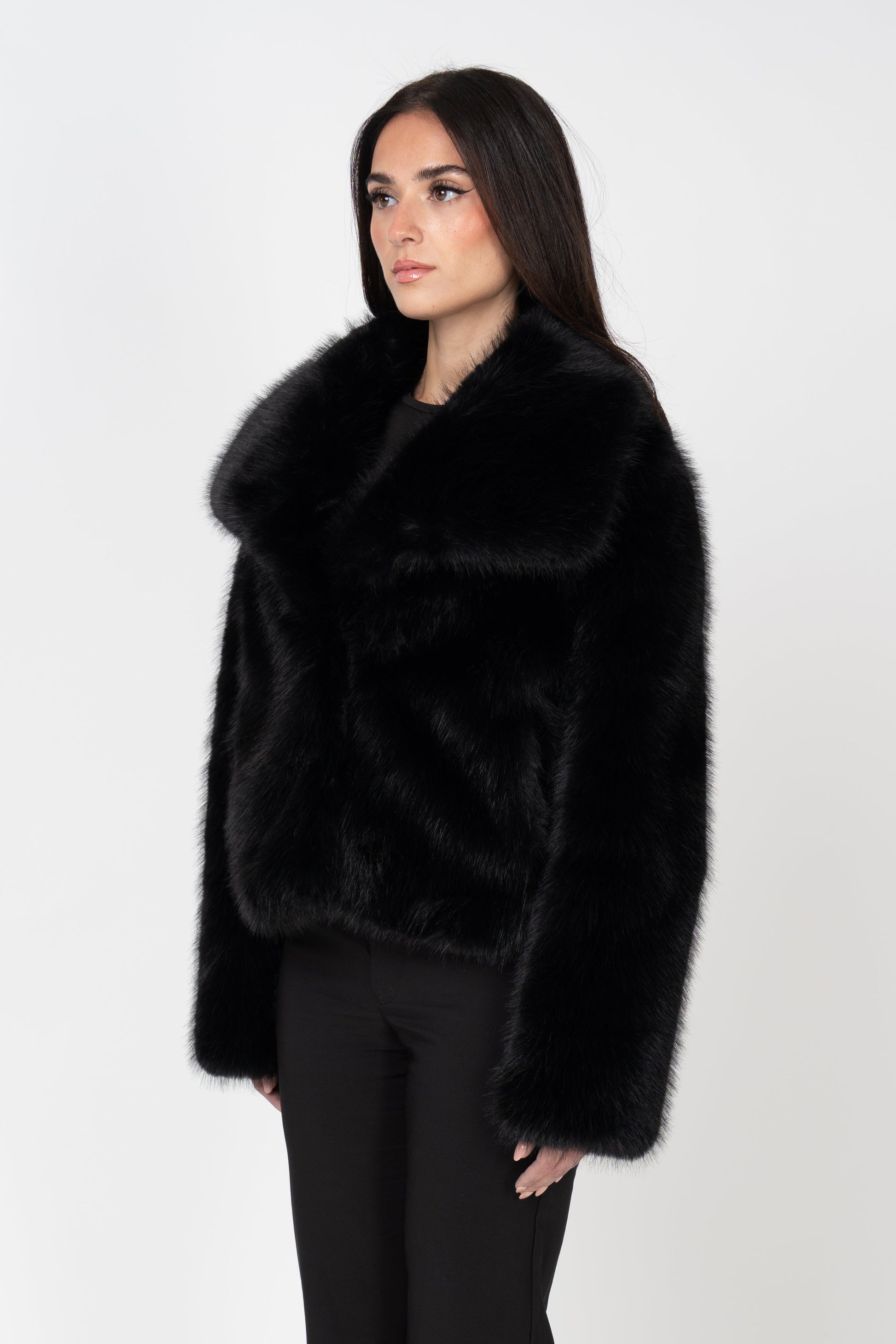Ophelia Faux Fur Jacket - Black