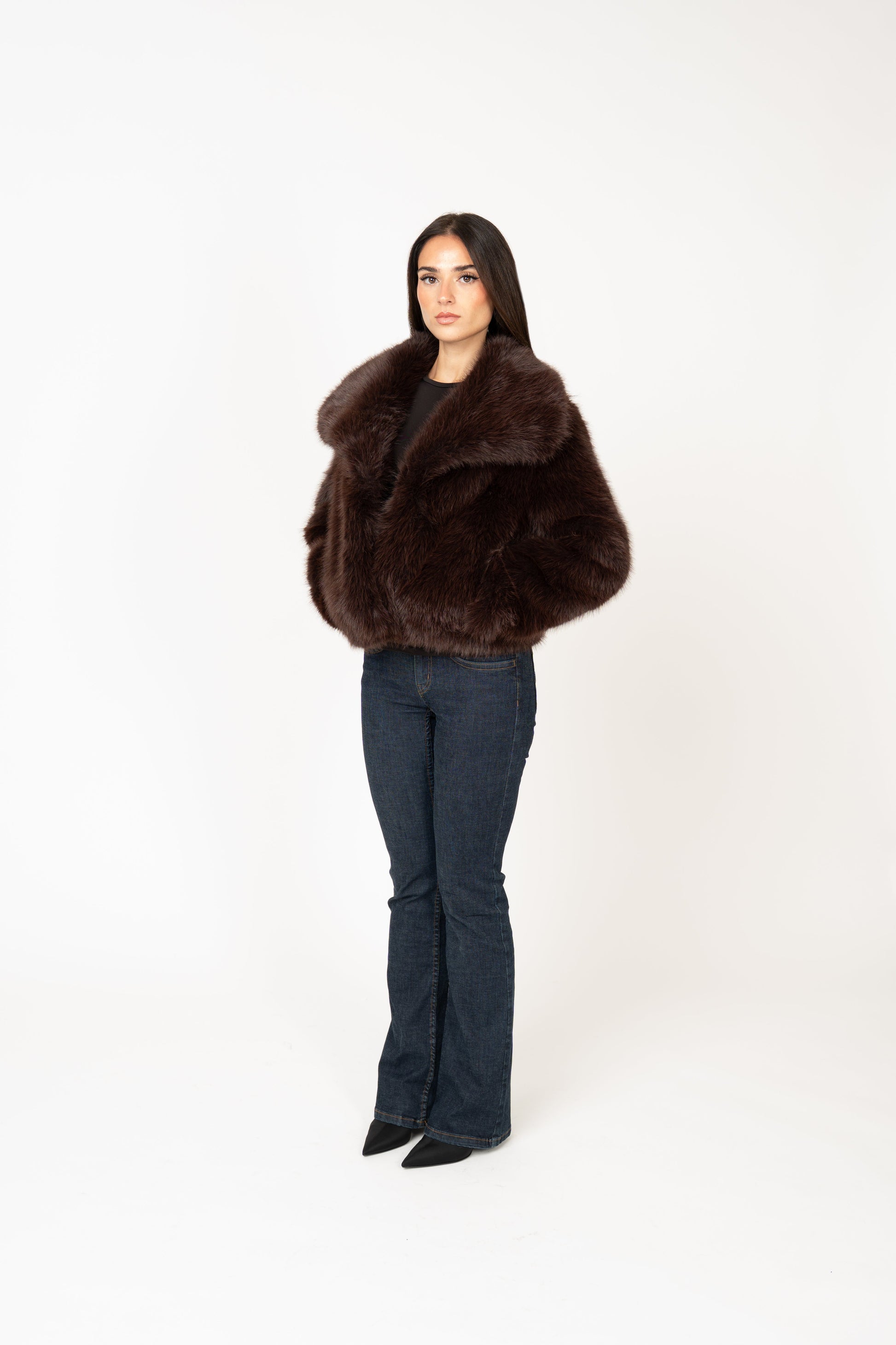 Ophelia Faux Fur Jacket - Brown