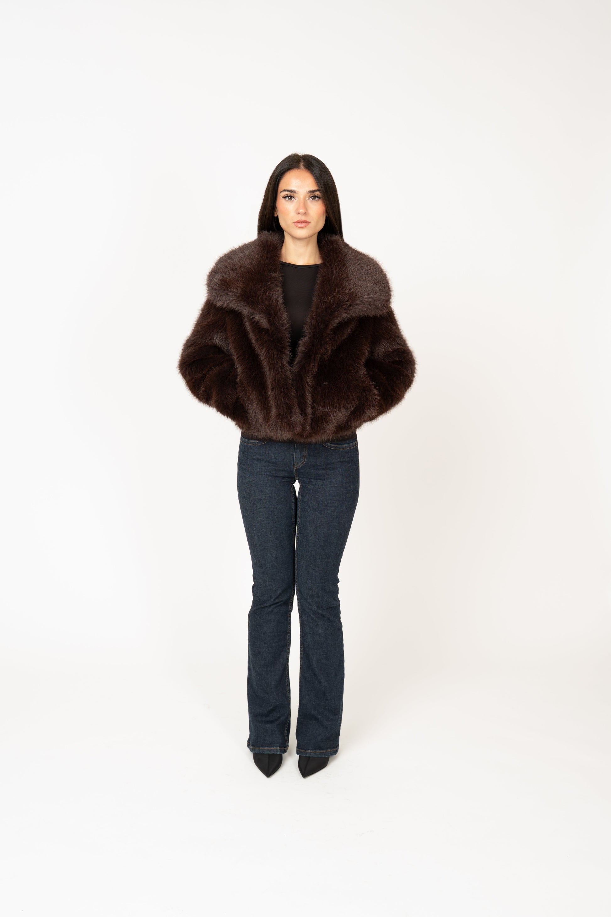 Ophelia Faux Fur Jacket - Brown