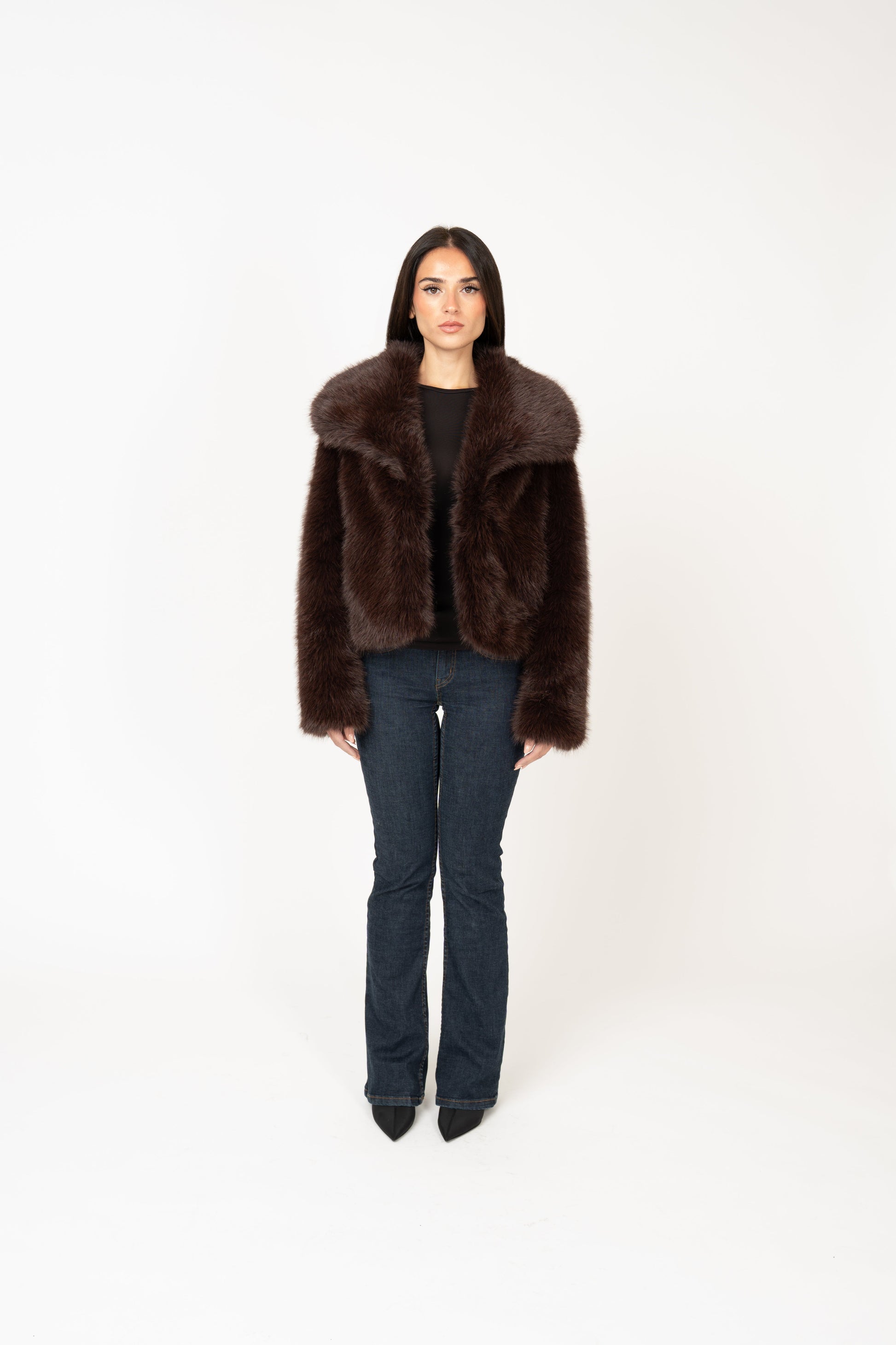 Ophelia Faux Fur Jacket - Brown