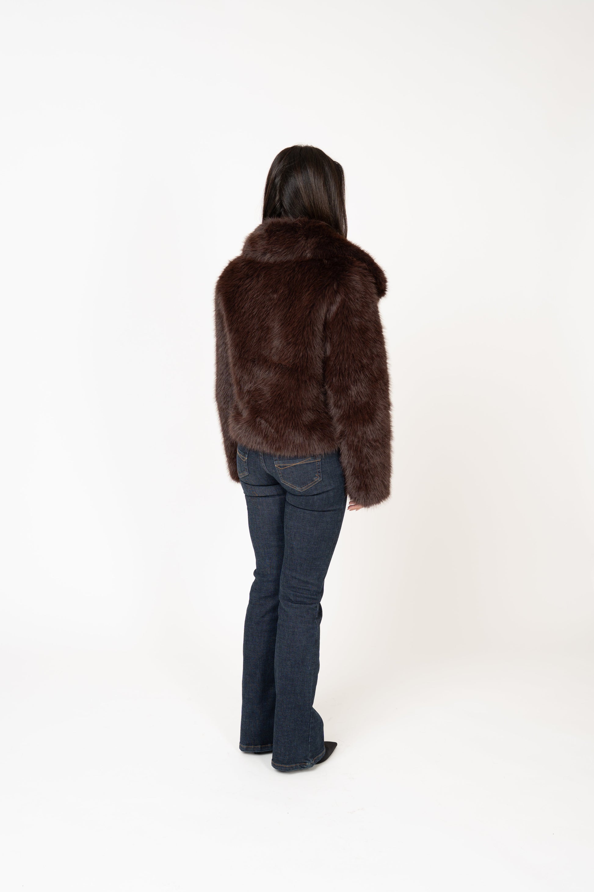Ophelia Faux Fur Jacket - Brown