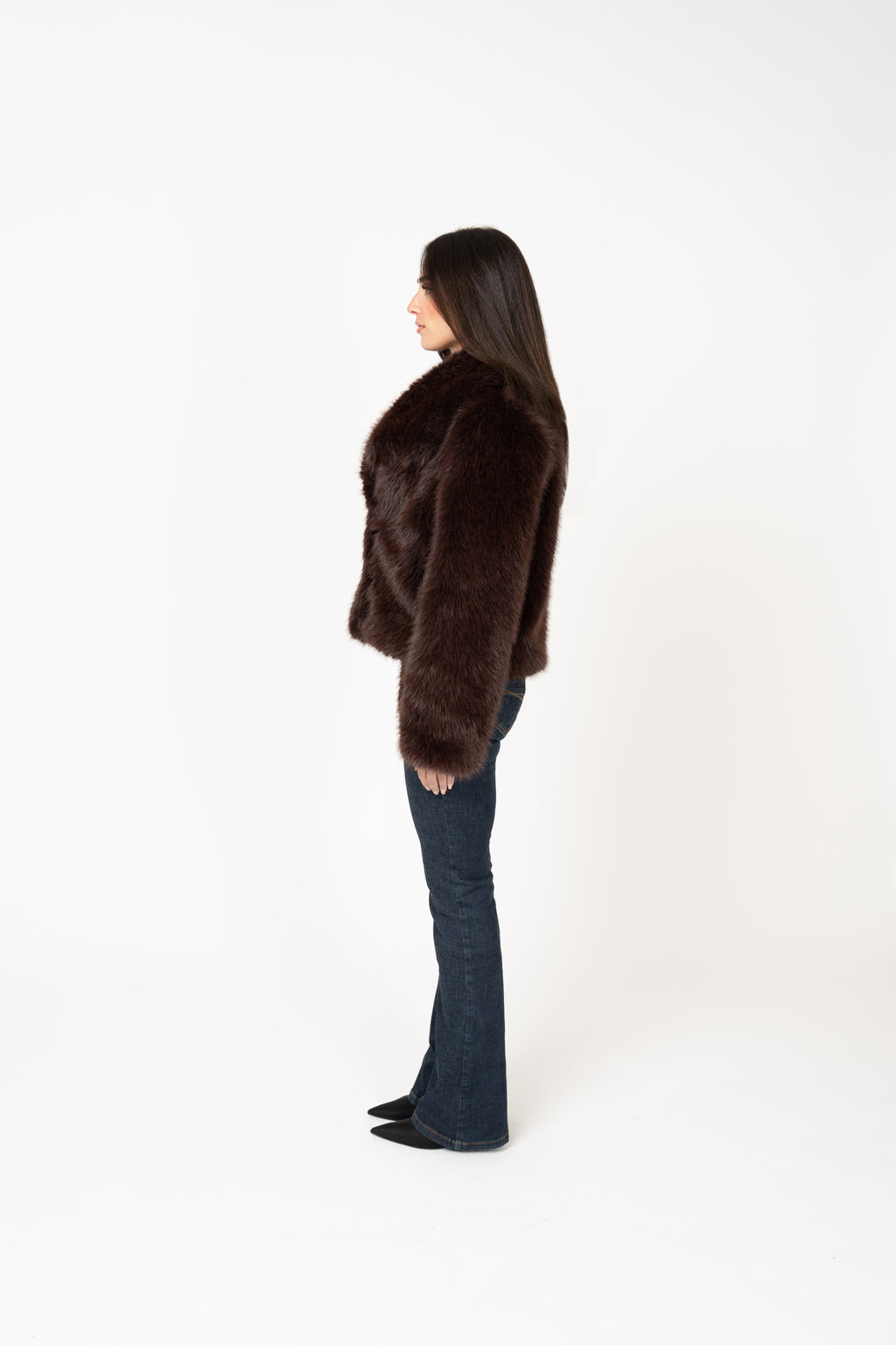 Ophelia Faux Fur Jacket - Brown