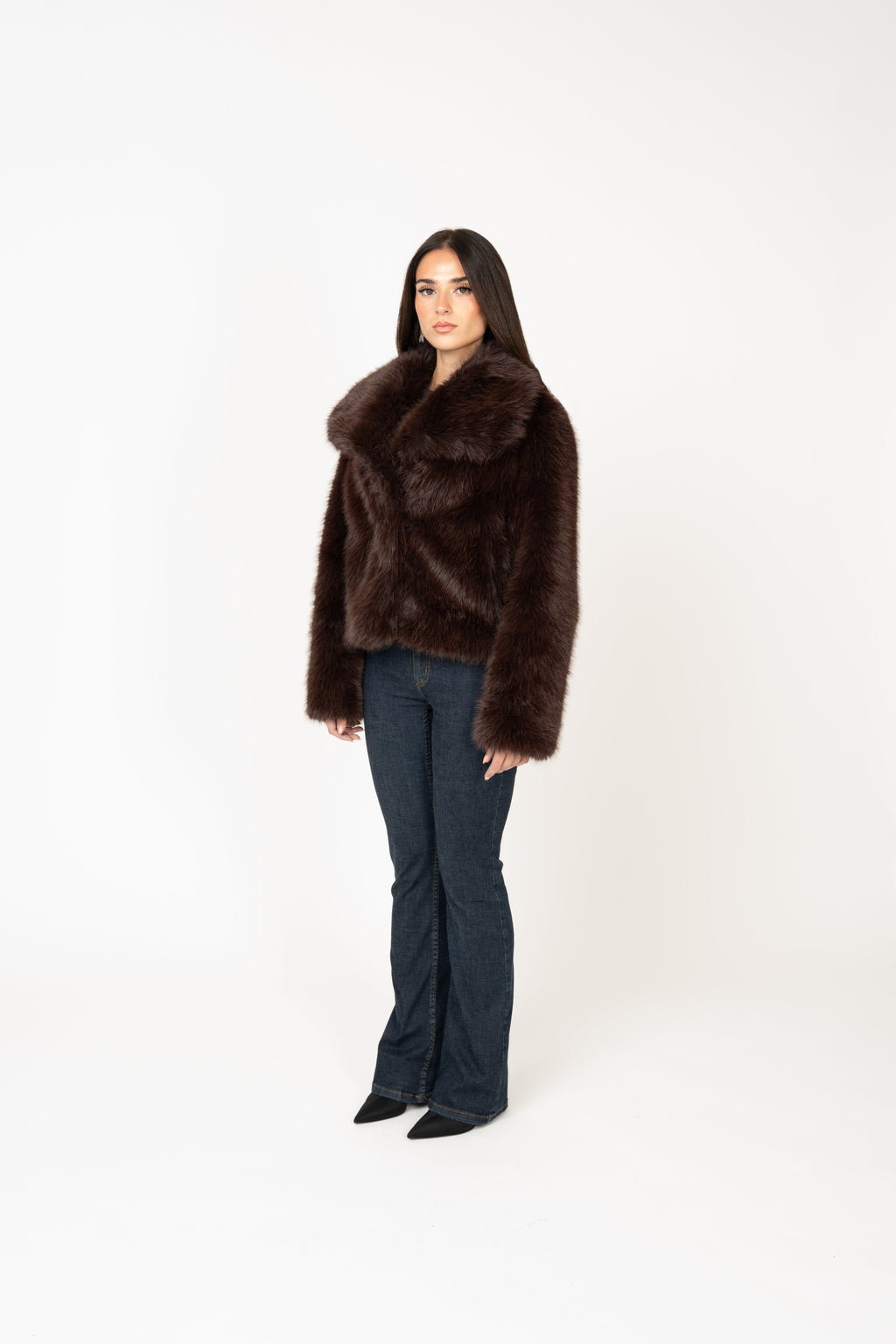 Ophelia Faux Fur Jacket - Brown