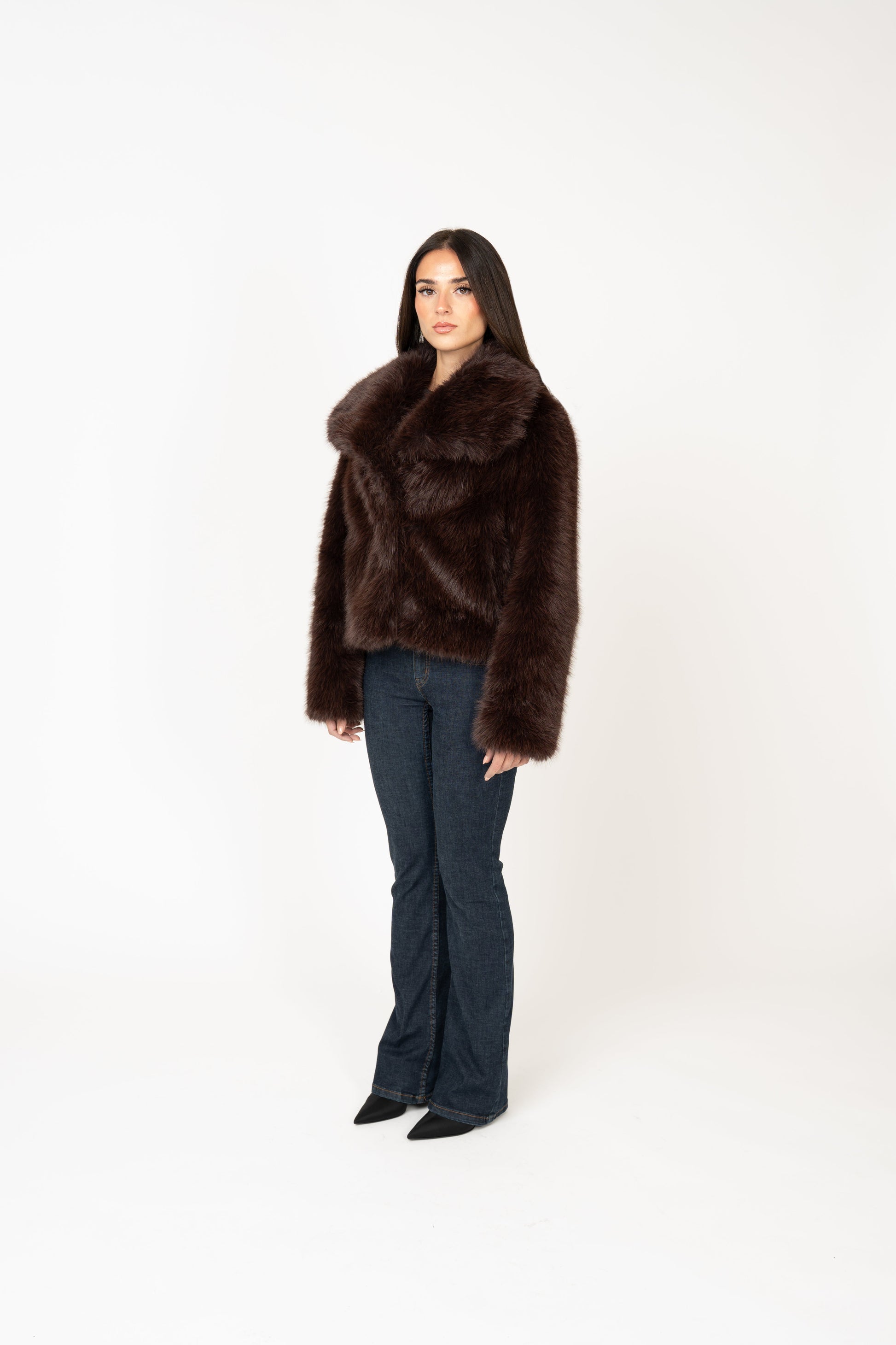 Ophelia Faux Fur Jacket - Brown