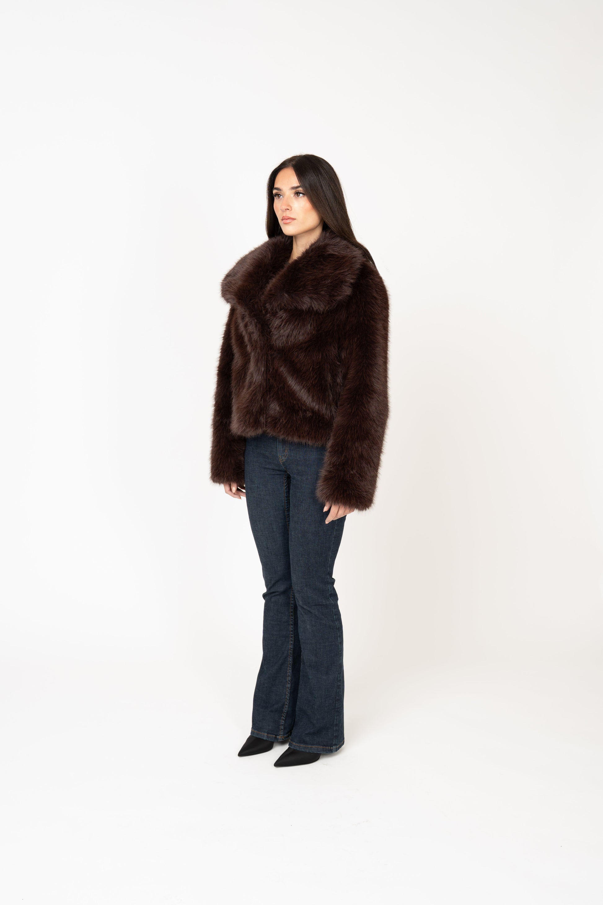 Ophelia Faux Fur Jacket - Brown