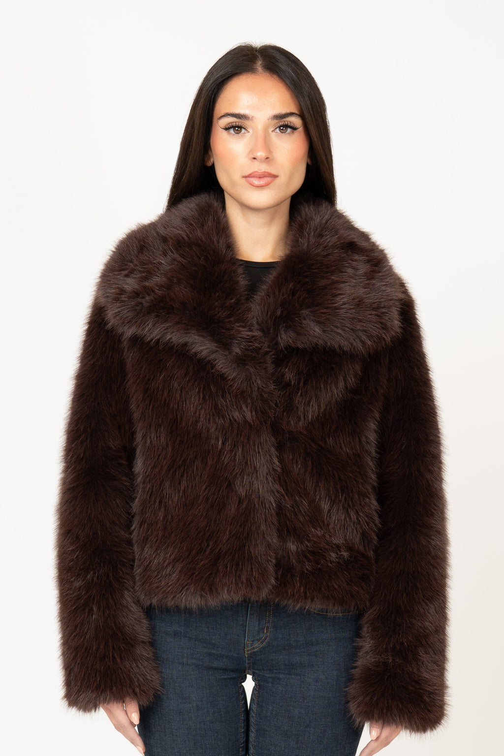 Ophelia Faux Fur Jacket - Brown